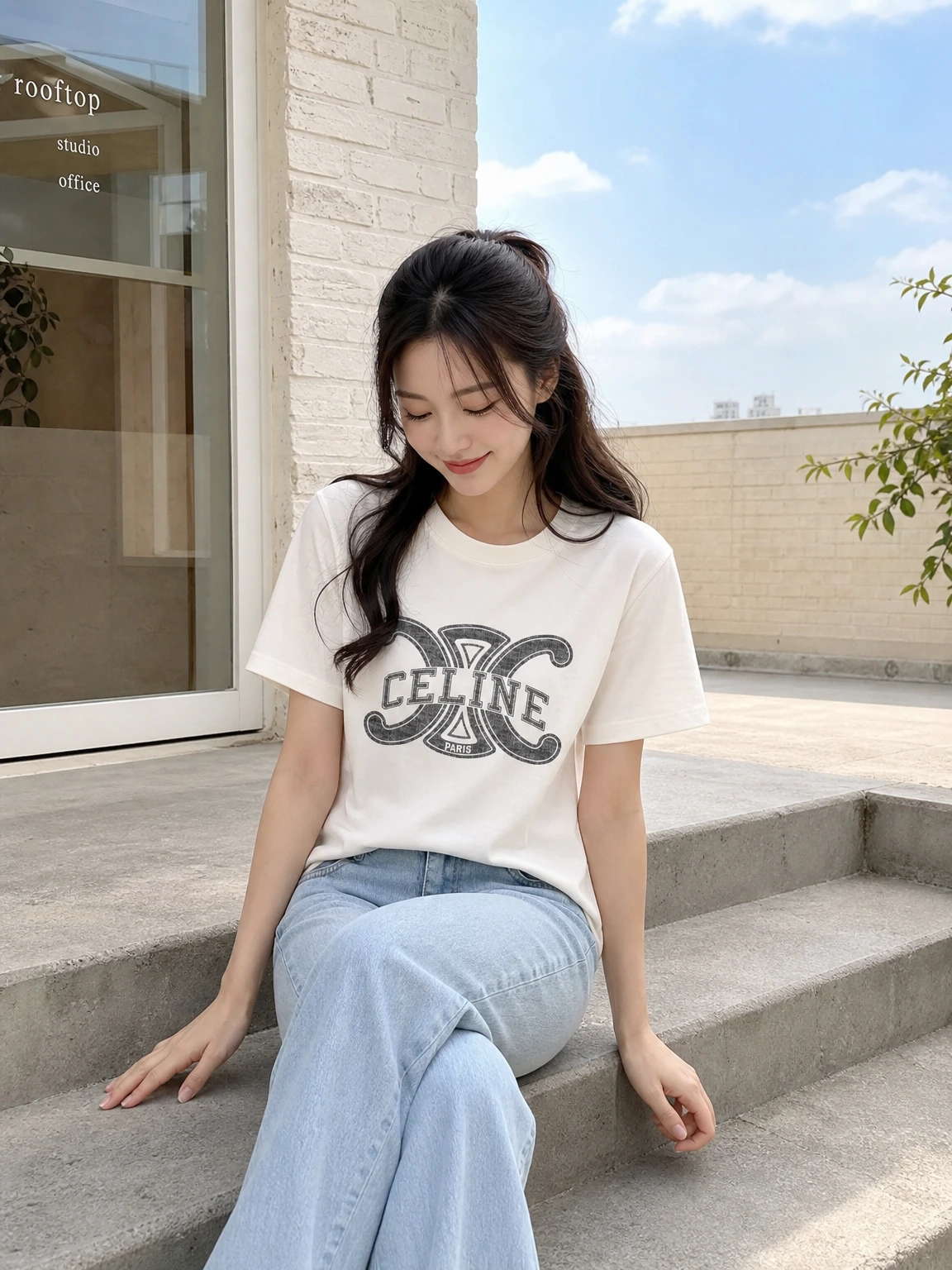 로고 그래픽이 돋보이는 반팔 티셔츠