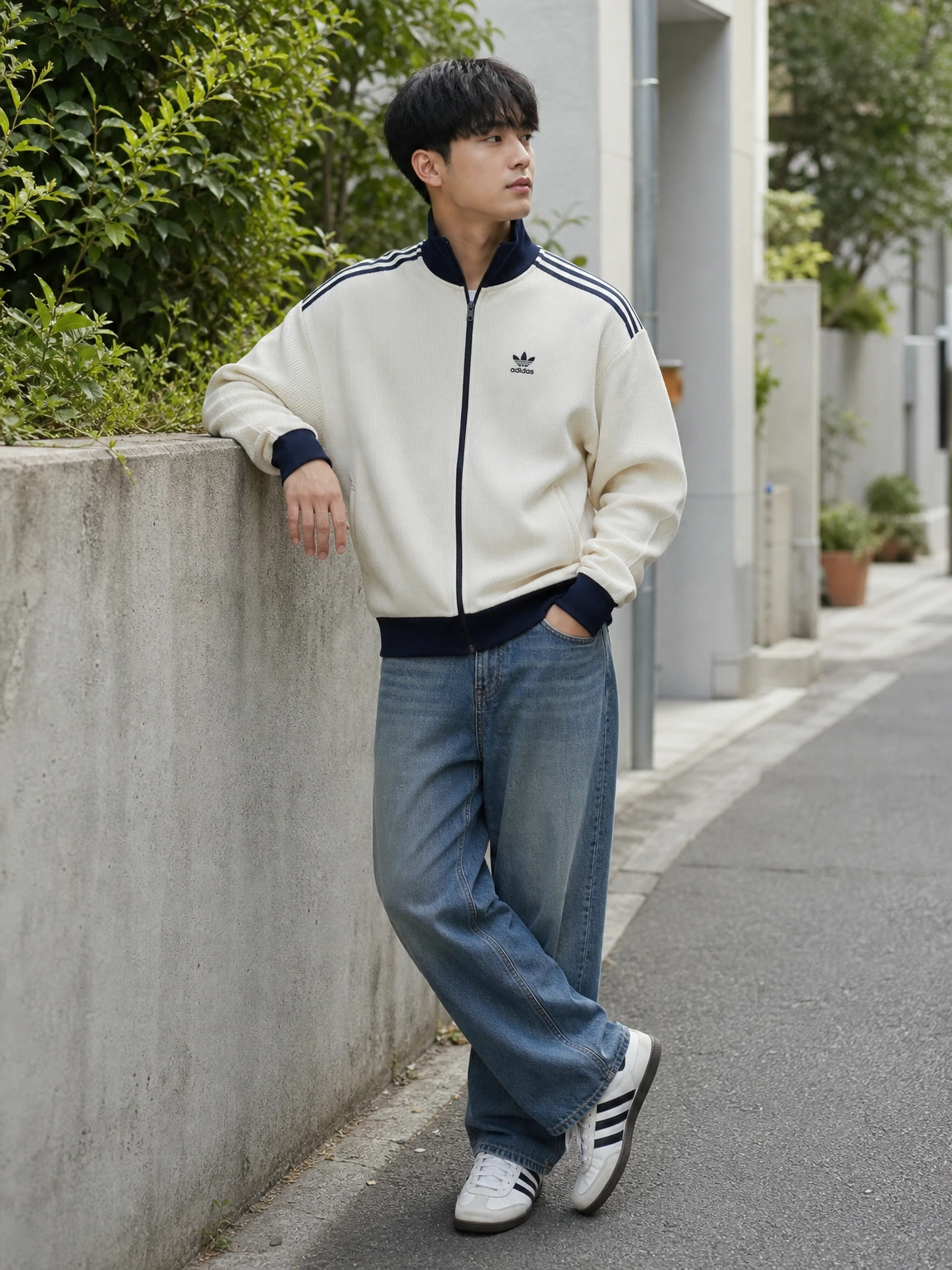 삼선 라인으로 완성한 트랙 탑