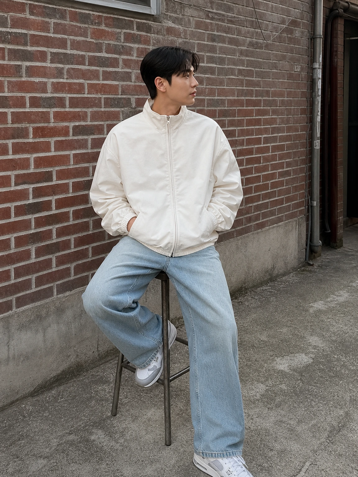 담백한 집업 라인의 트랙 자켓