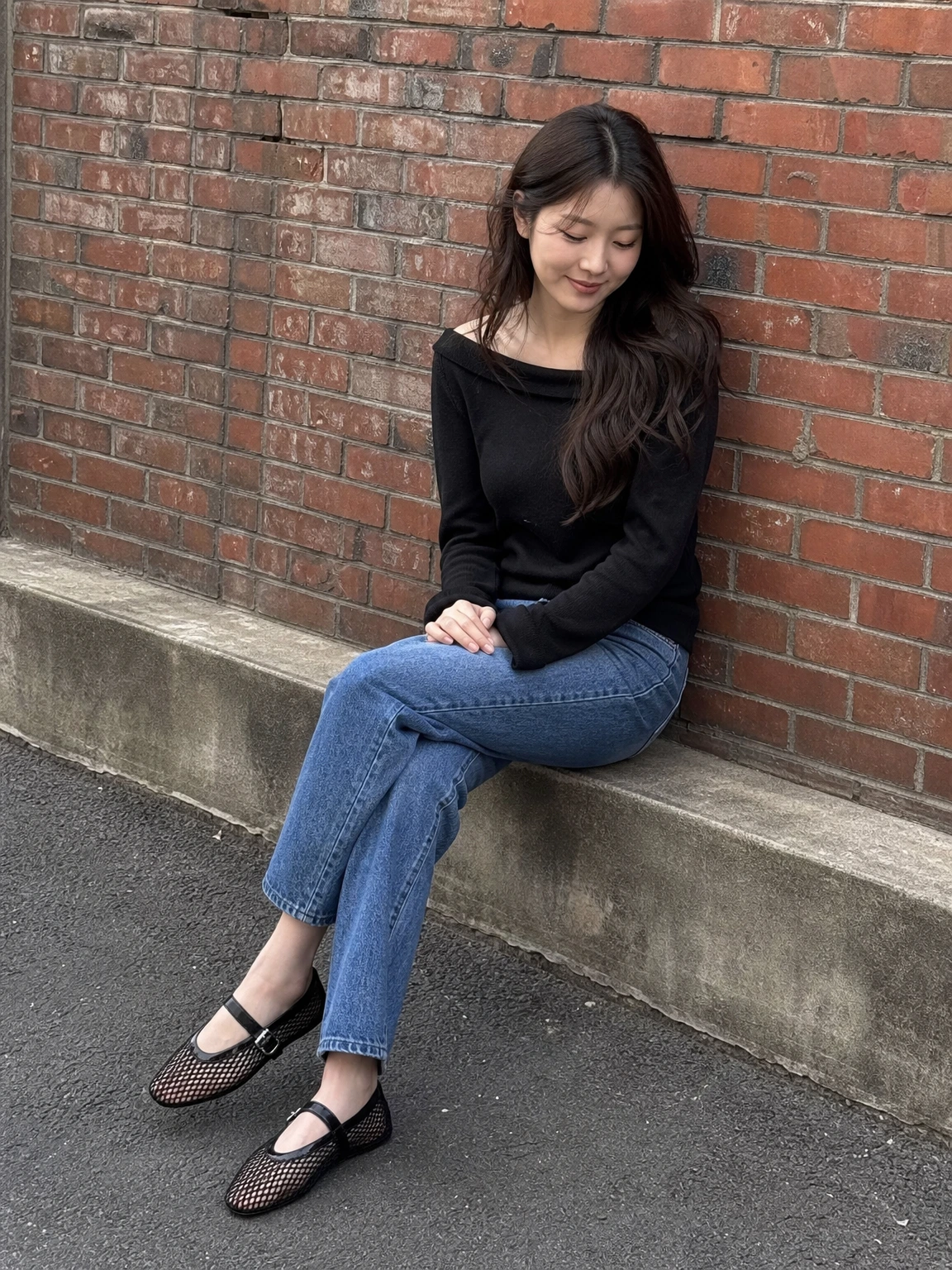 피시넷 메쉬가 돋보이는 플랫슈즈