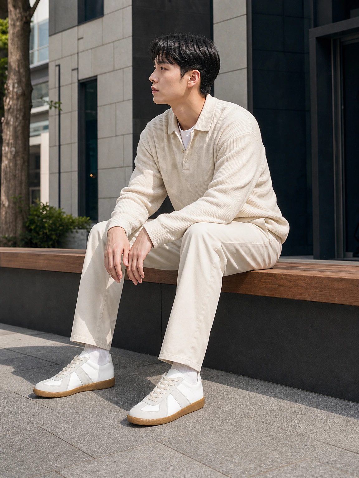 담백한 독일군 패널 스니커즈