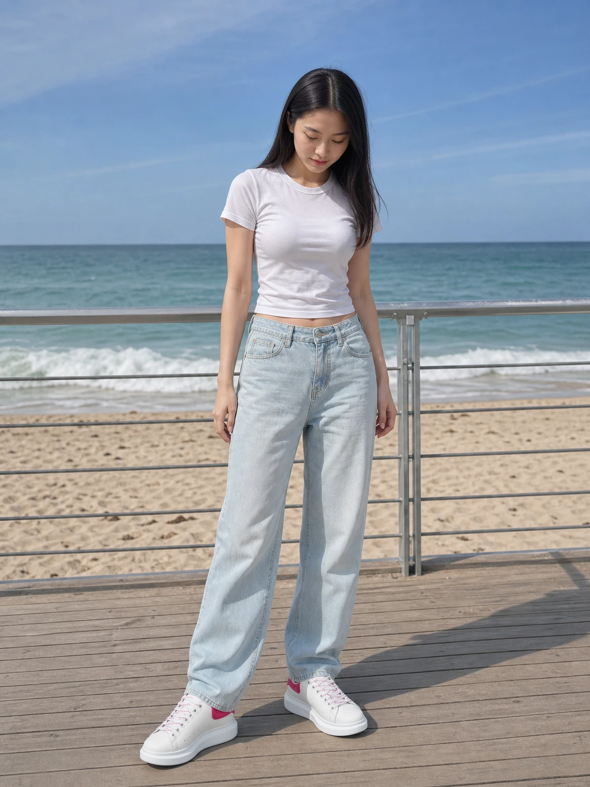 배색 힐탭이 돋보이는 스니커즈