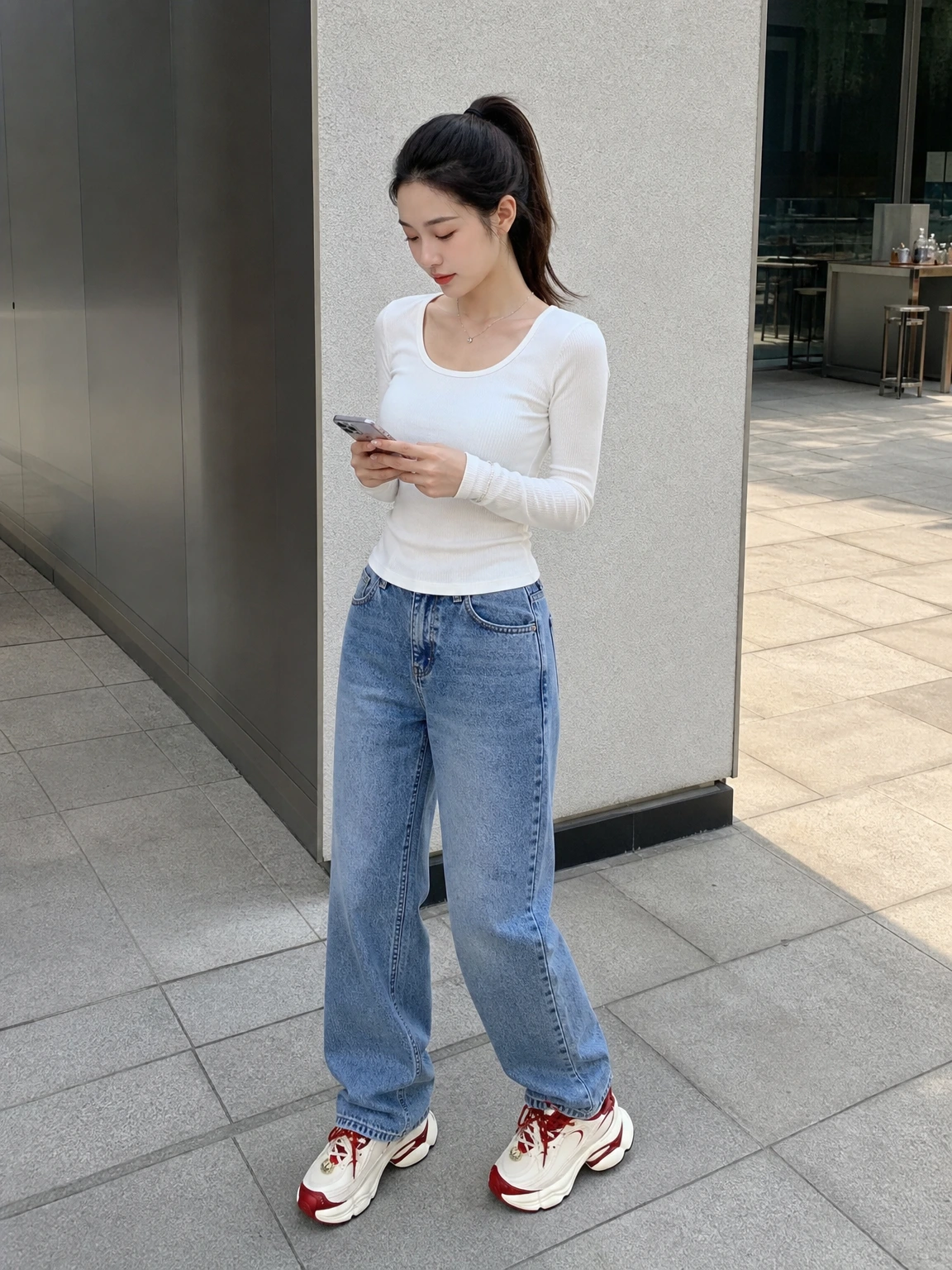 키높이 실루엣이 돋보이는 운동화