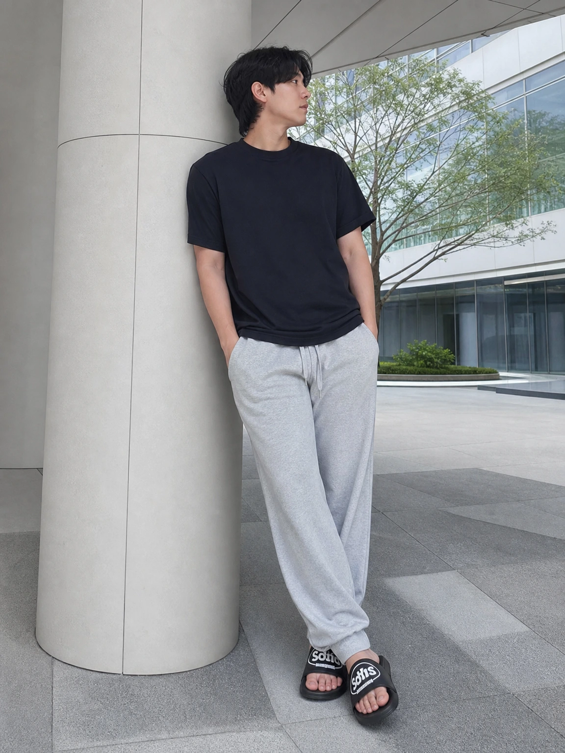 볼드 로고가 돋보이는 슬리퍼