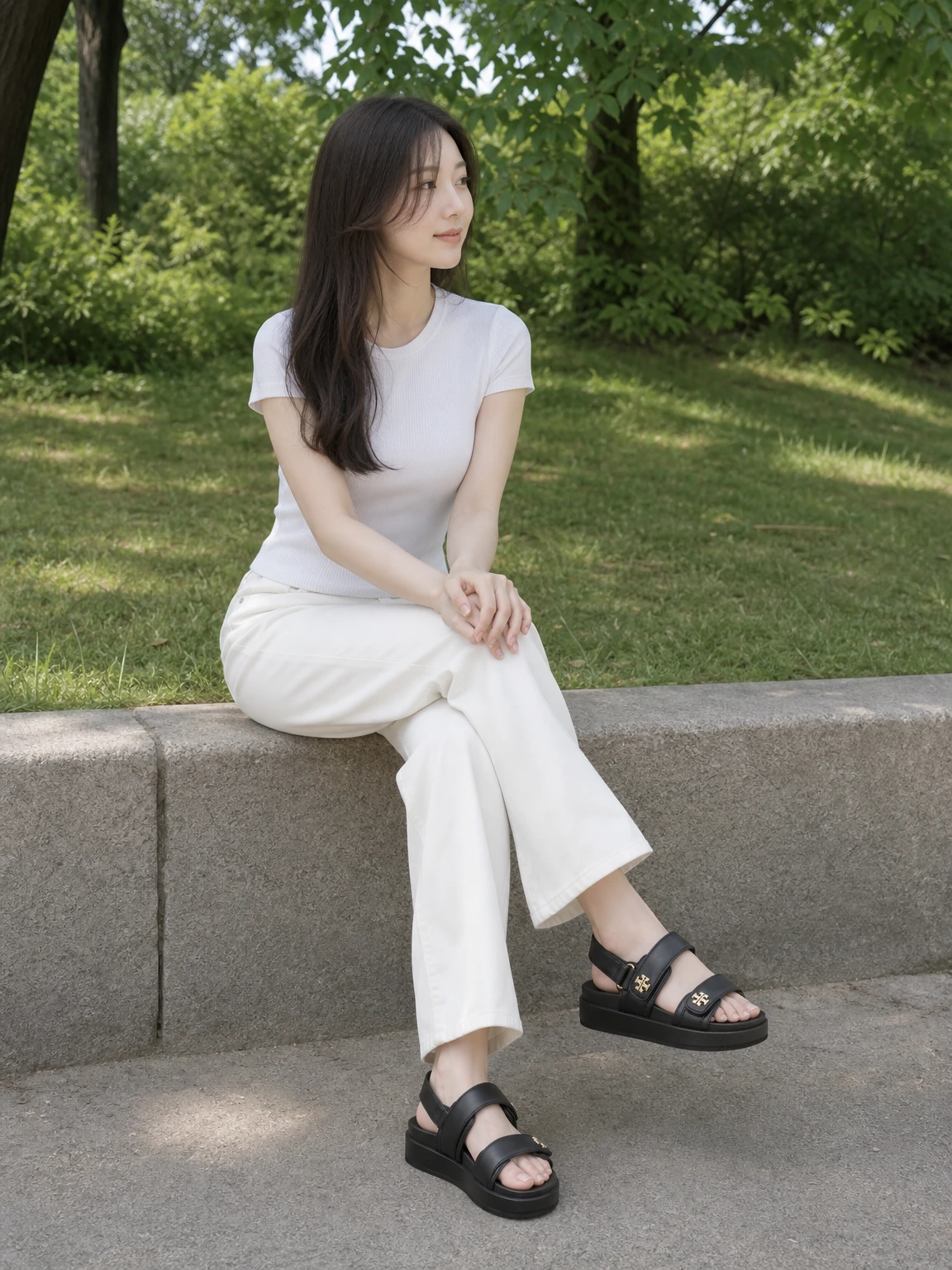 메탈 로고로 완성한 샌들