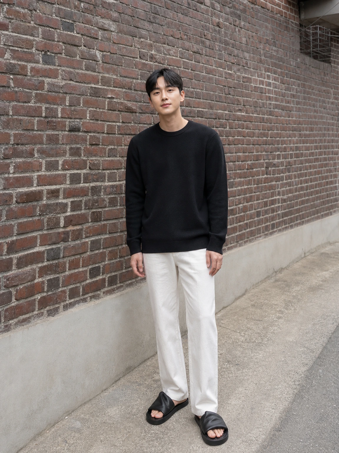 주름 스트랩이 돋보이는 슬리퍼