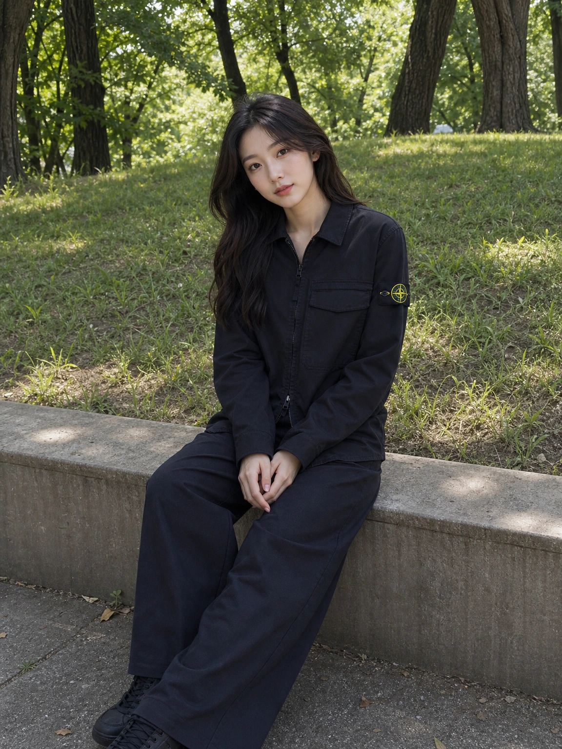 지퍼 여밈으로 가벼운 셔츠