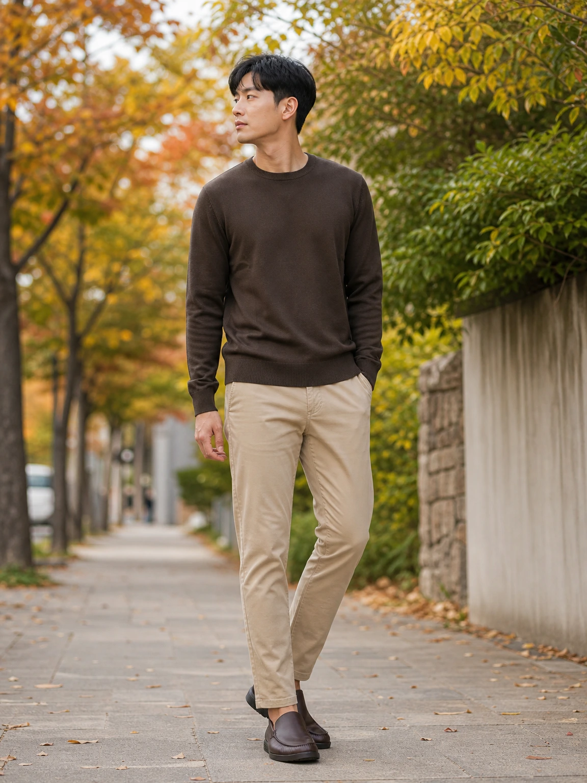 모카신 스티치가 돋보이는 로퍼