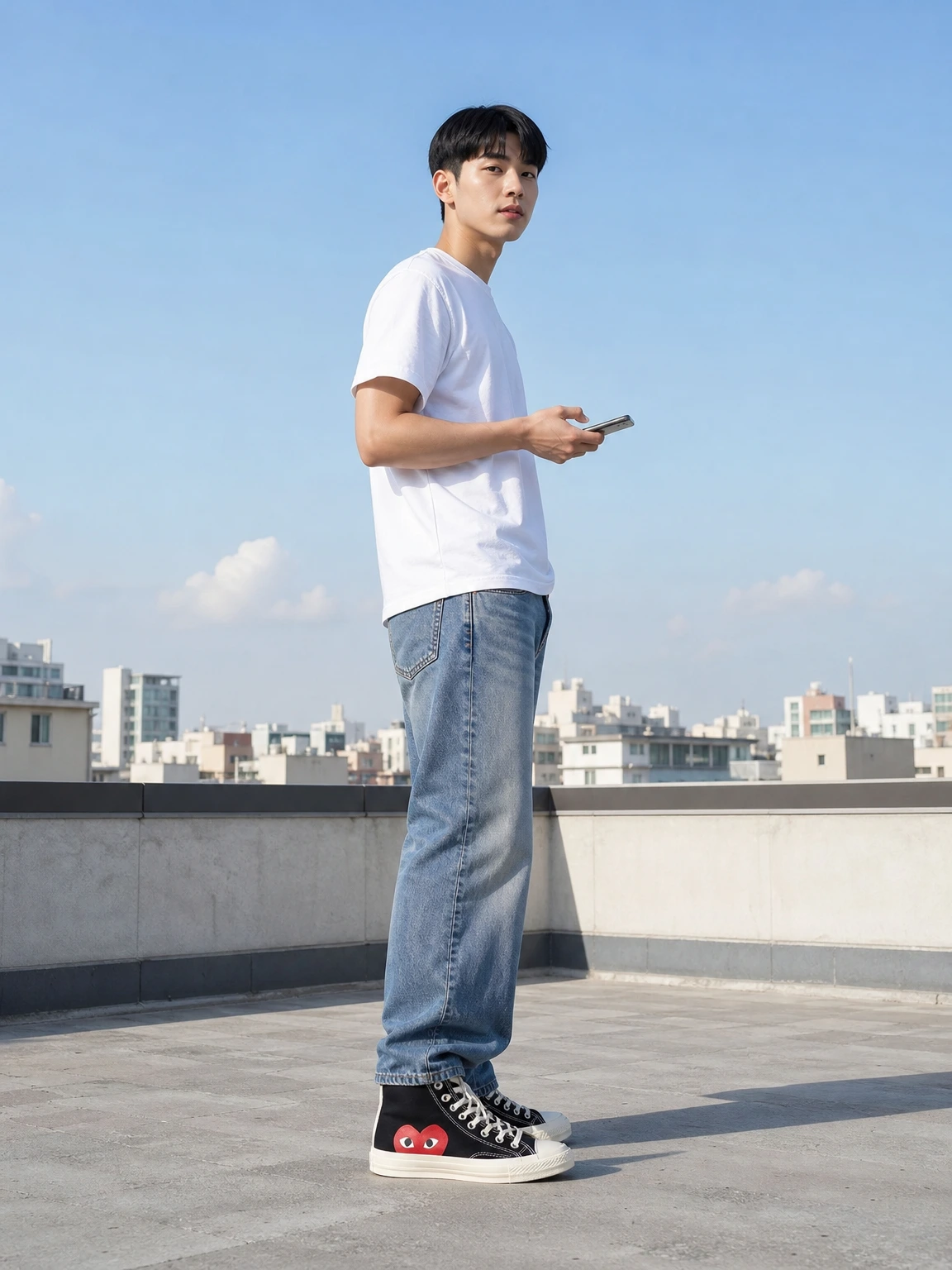 하트 그래픽이 돋보이는 스니커즈