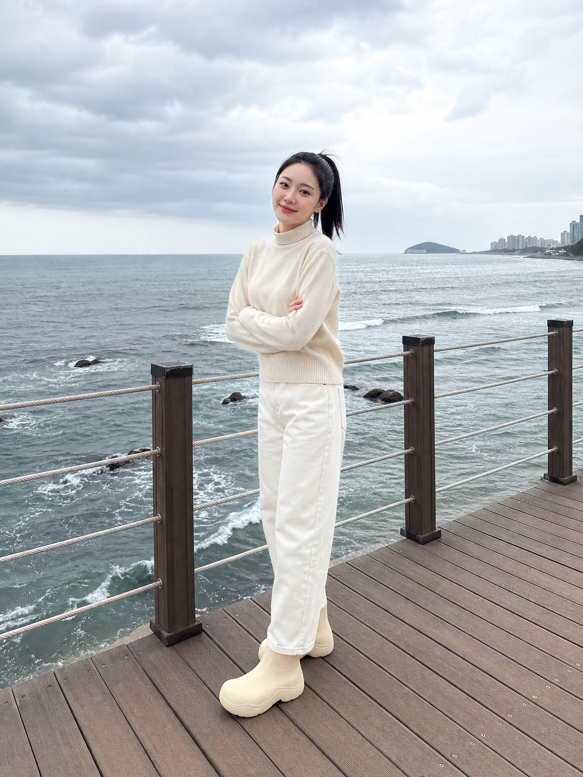 볼륨 아웃솔이 돋보이는 앵클 부츠