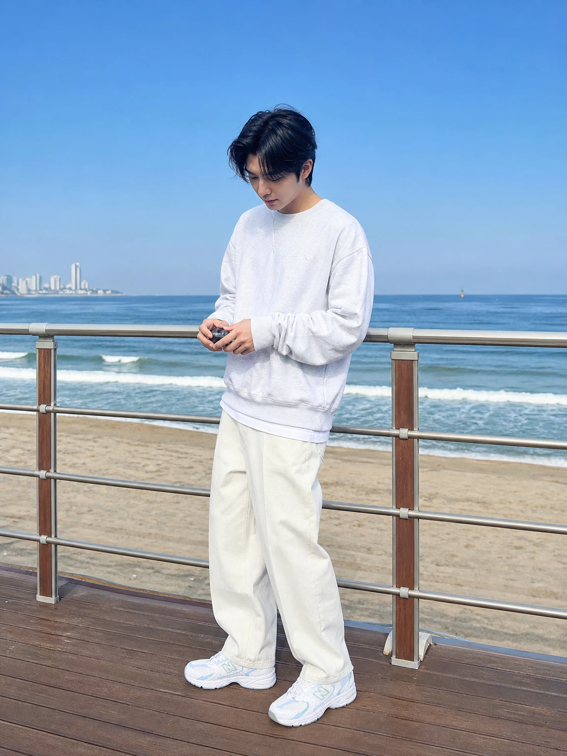 청량한 배색이 돋보이는 스니커즈