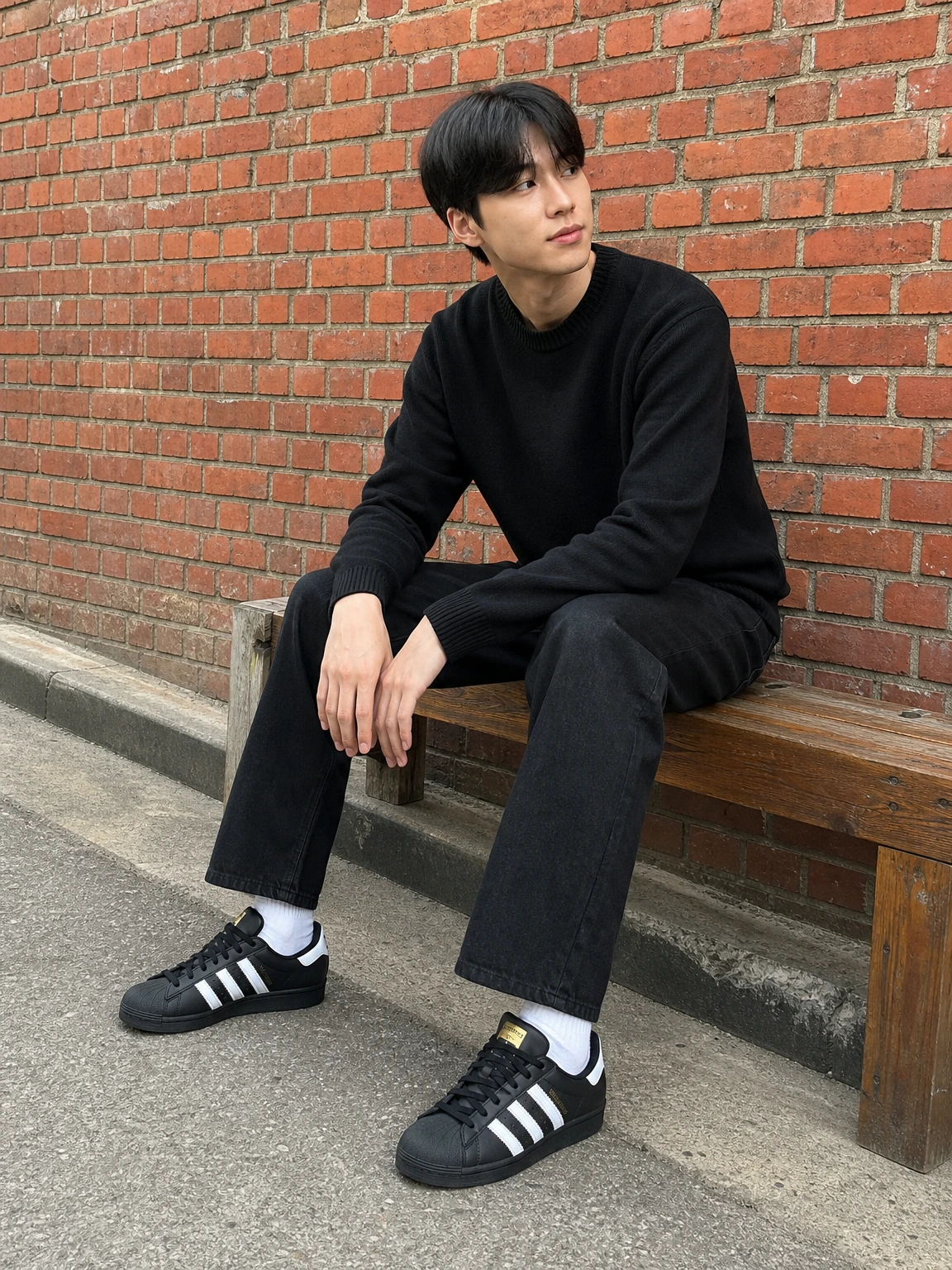 스리 스트라이프로 완성한 스니커즈