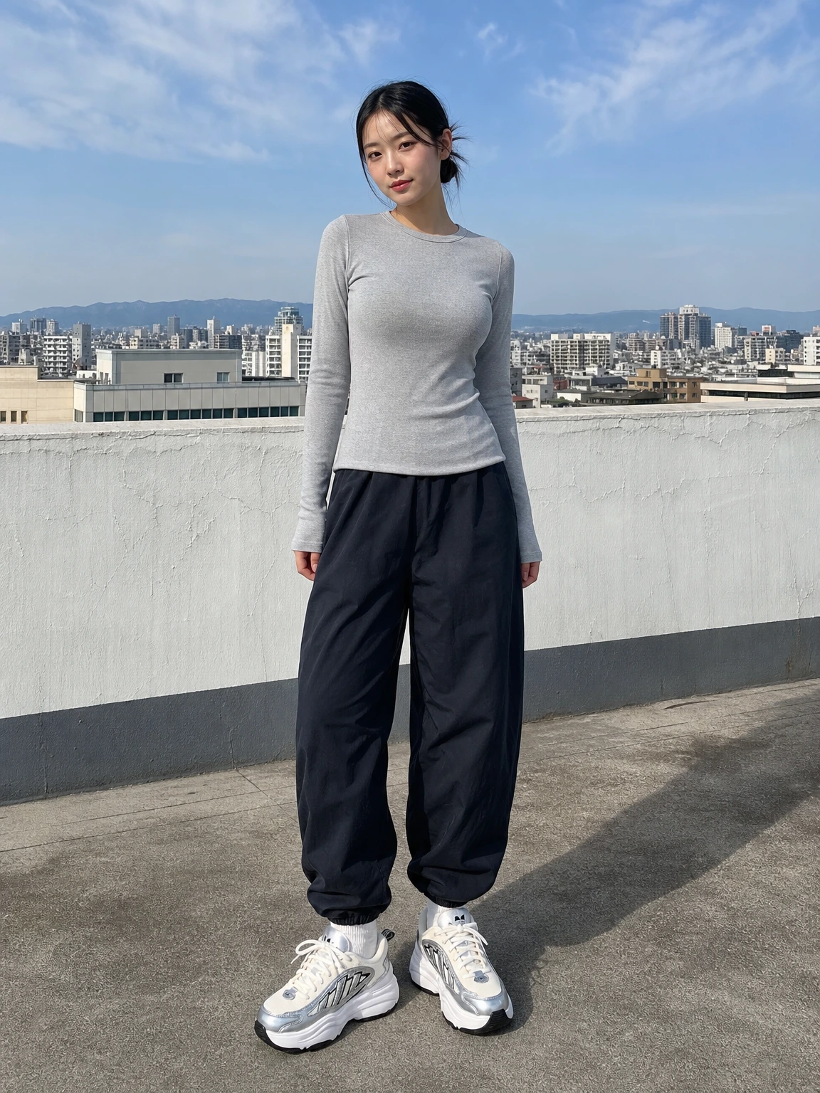 통굽 플랫폼이 돋보이는 운동화