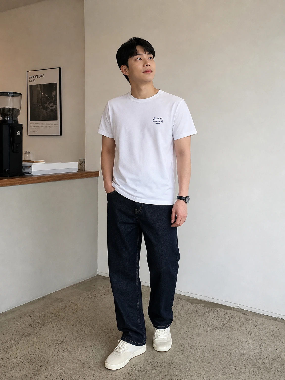 미니 로고로 힘을 준 티셔츠