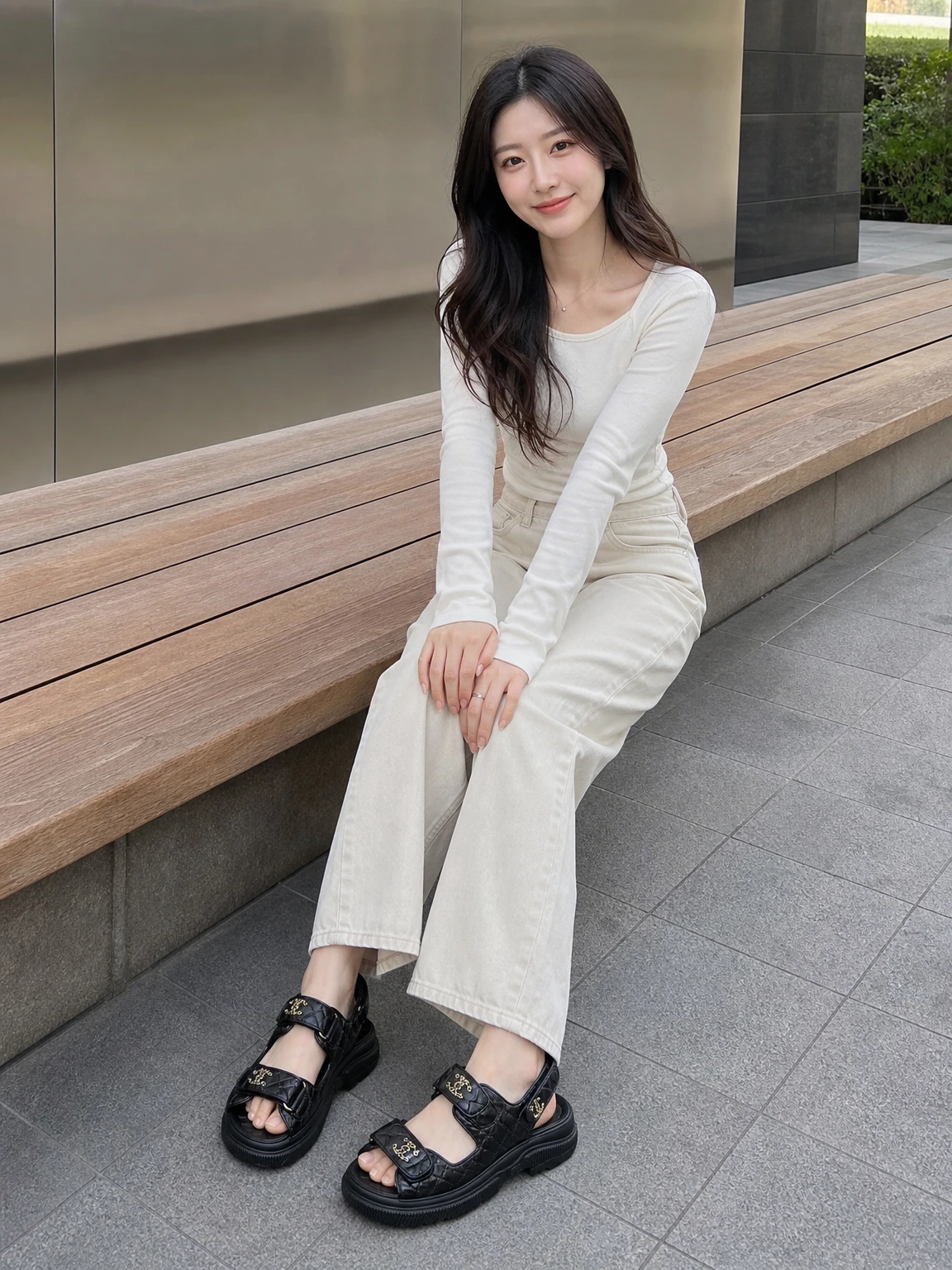 벨크로 CC 로고가 돋보이는 샌들