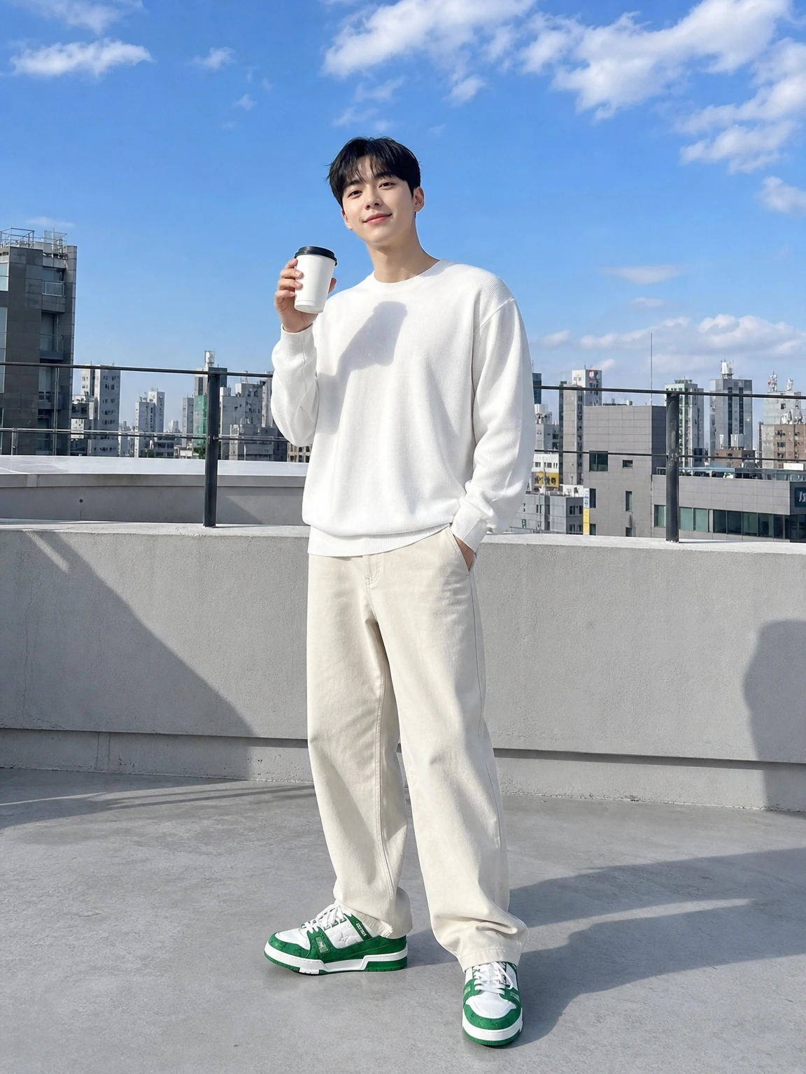 모노그램 데님이 돋보이는 스니커즈