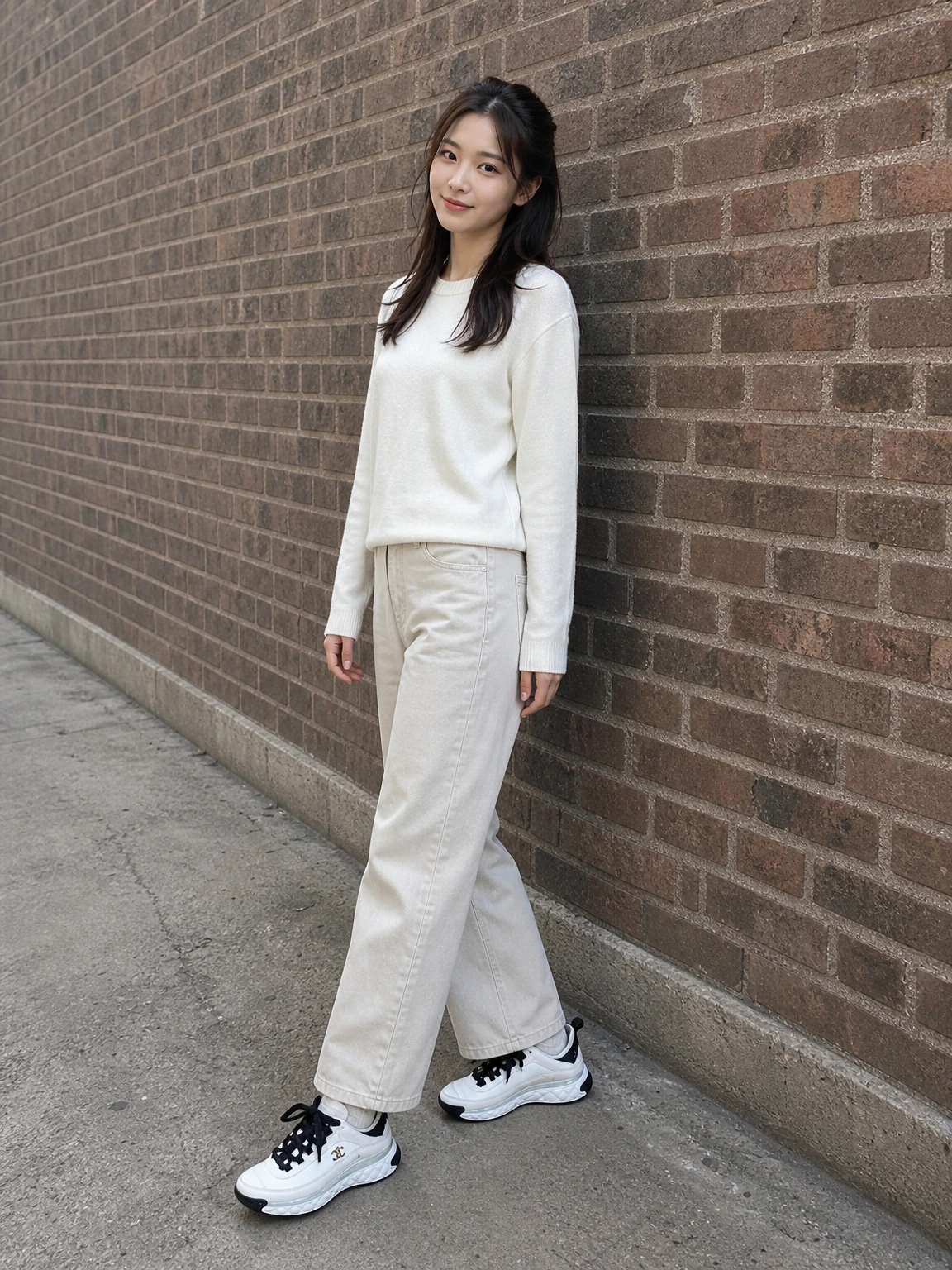 위빙 레이스업이 돋보이는 스니커즈