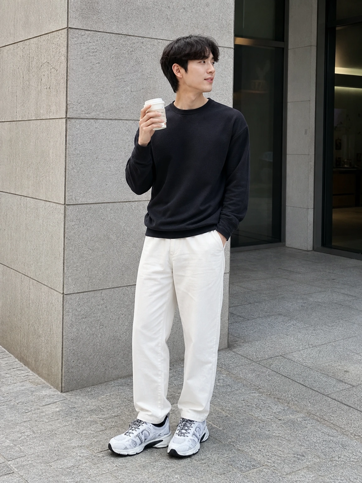 그래픽 메쉬가 돋보이는 스니커즈