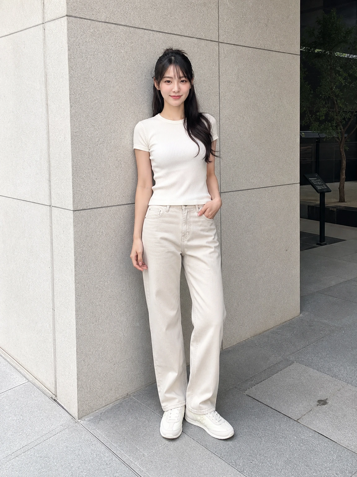 로고 자수가 돋보이는 스니커즈
