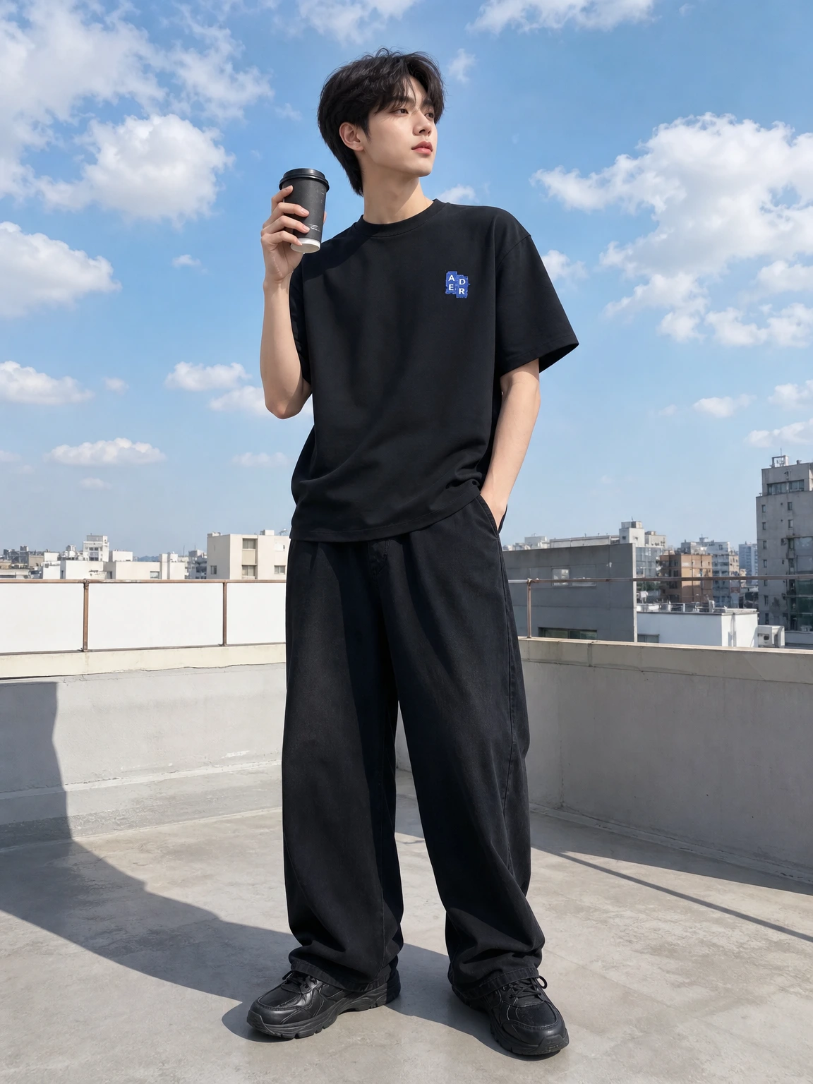 가슴 태그로 시선 모으는 티셔츠