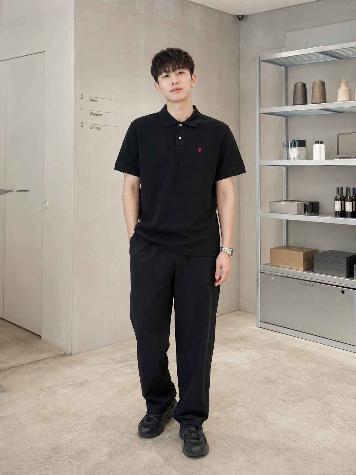 미니 하트로 포인트 준 셔츠