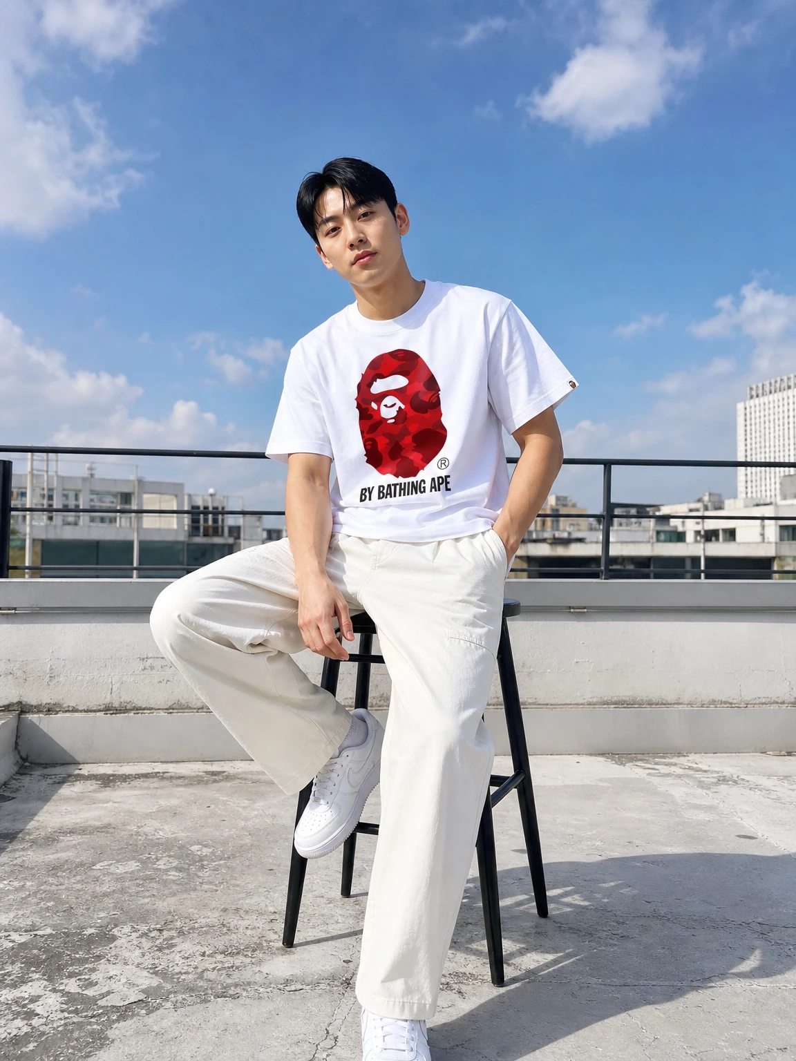 전면 빅로고로 시선 모으는 반팔 티셔츠