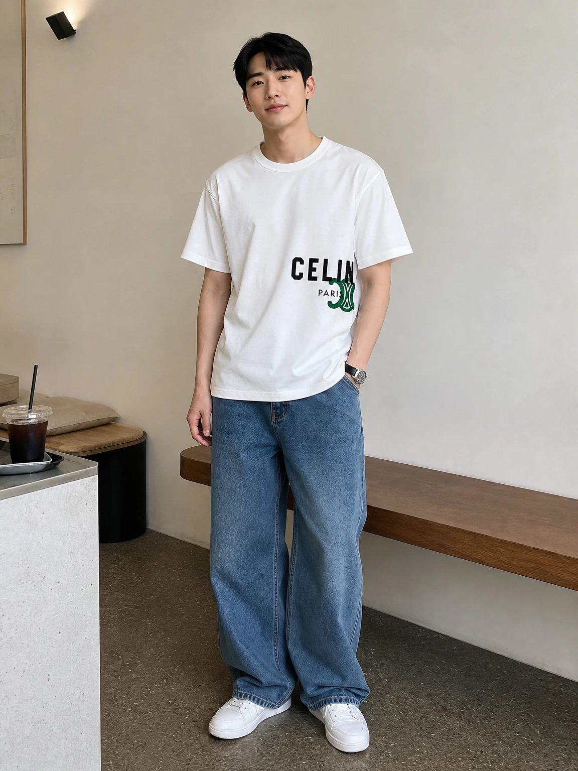 사이드 로고로 힘 준 반팔티