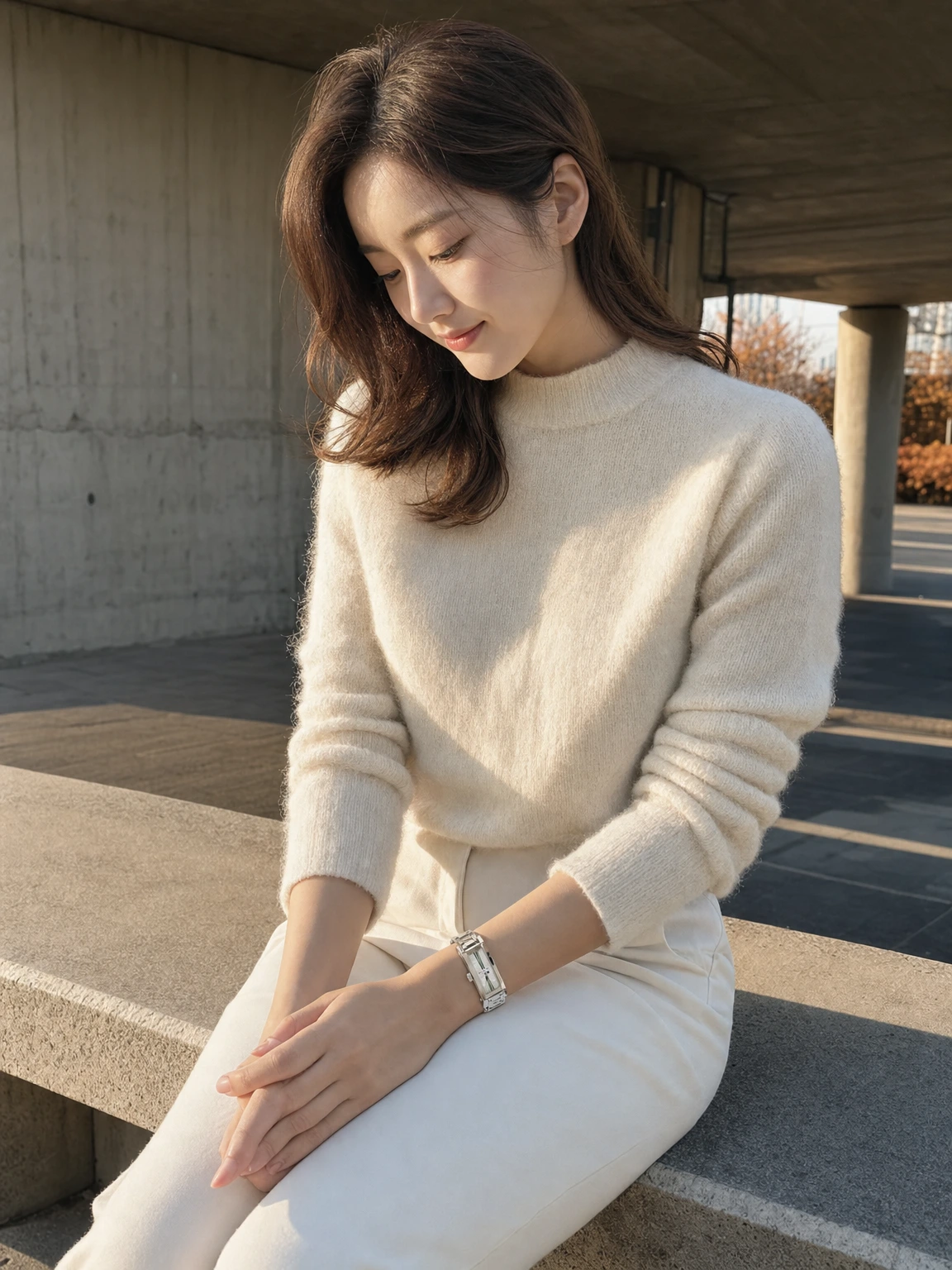 체인 브레이슬릿이 돋보이는 시계