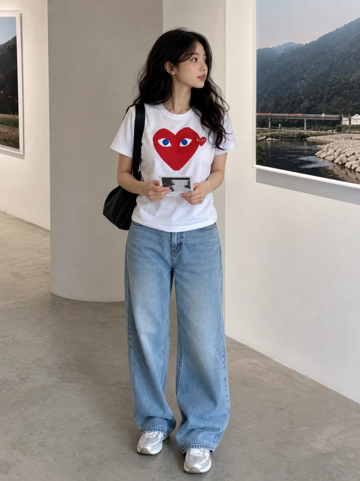 하트 빅로고로 포인트 반팔티셔츠