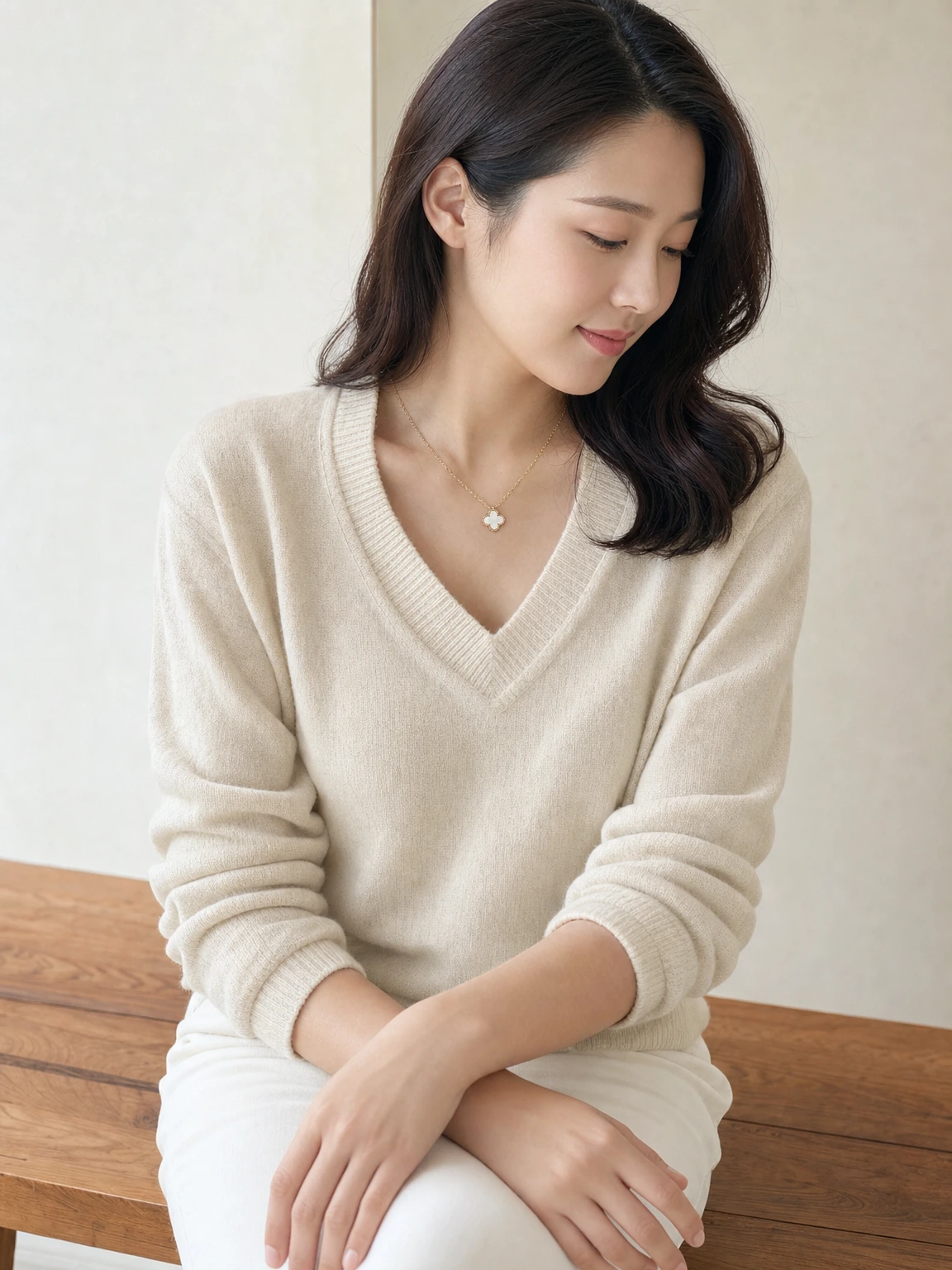 작은 클로버가 빛나는 펜던트