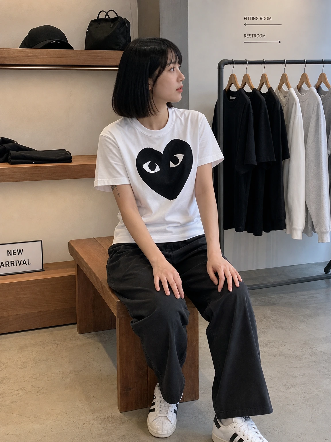 플레이 하트로 시선 모으는 반팔티