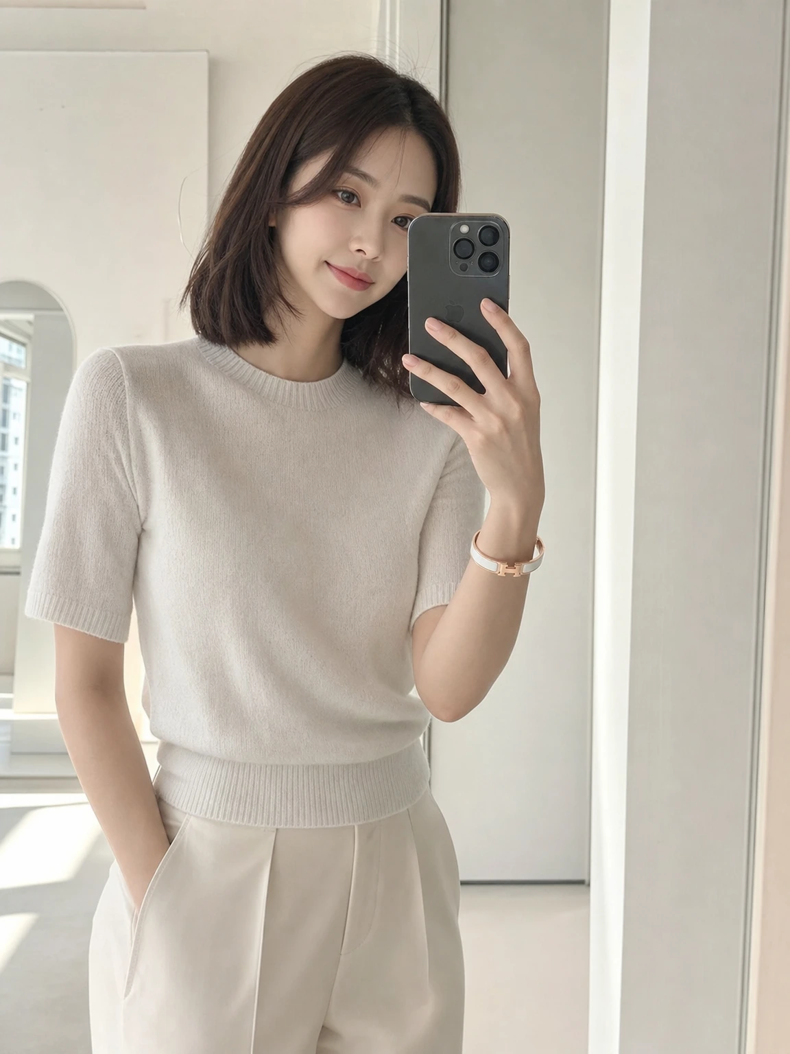로즈 골드가 도드라진 브레이슬릿