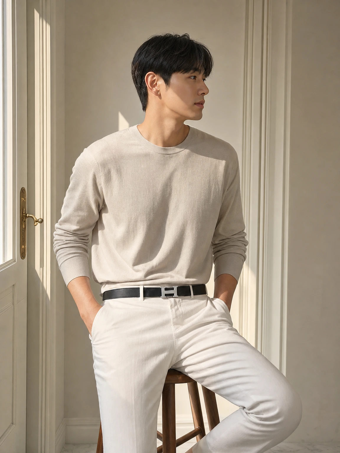 톤온톤 리버서블 H 벨트