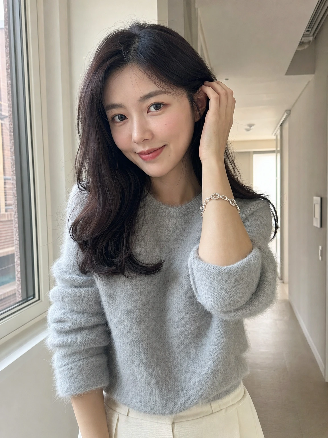인터로킹 모티프가 돋보이는 브레이슬릿