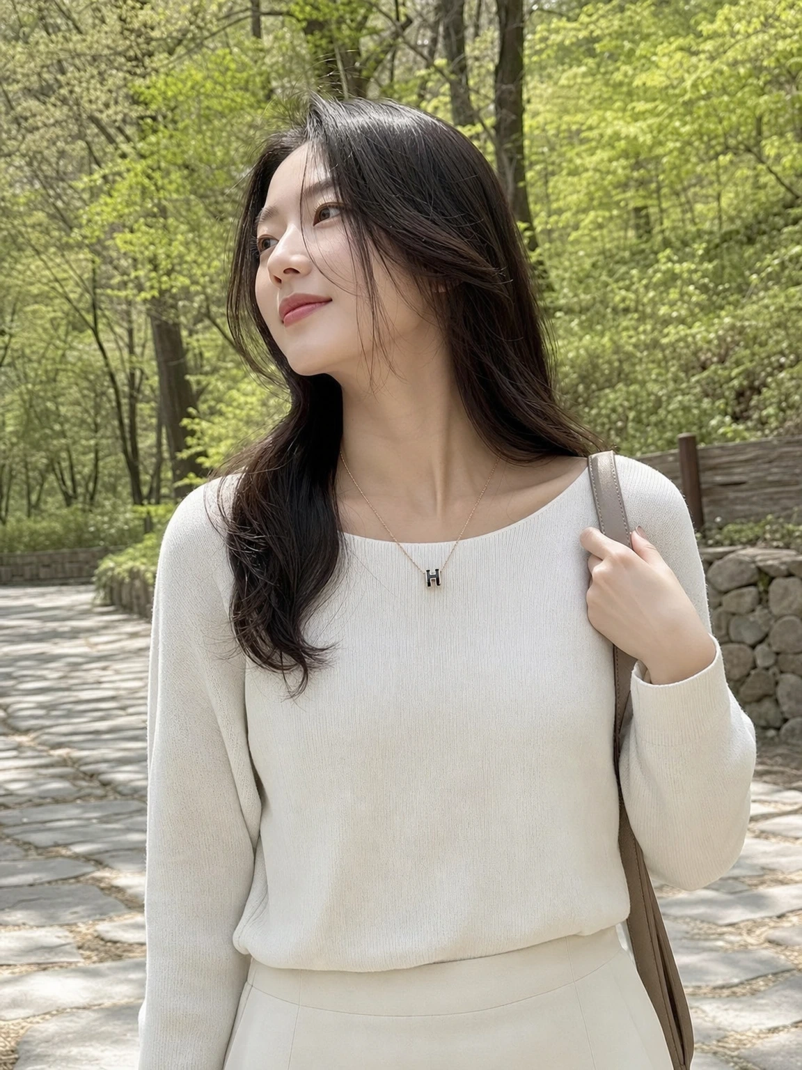 은은한 로즈 골드 H 펜던트