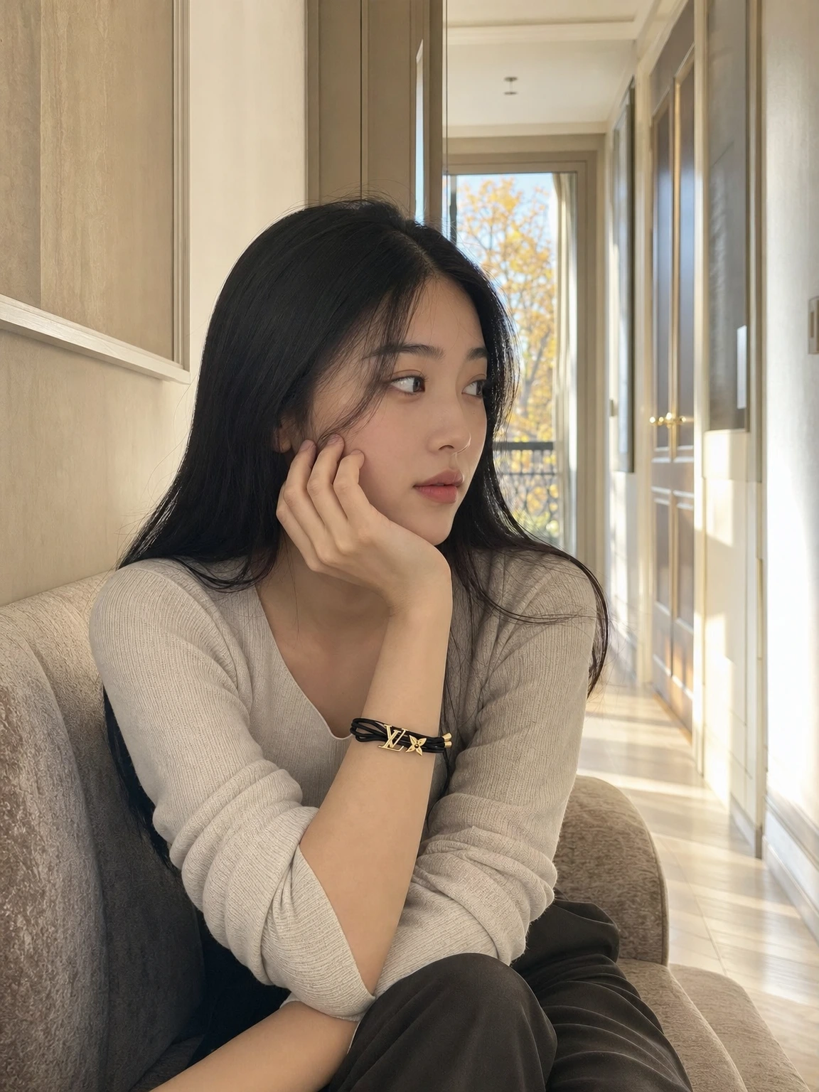 LV 로고가 돋보이는 팔찌