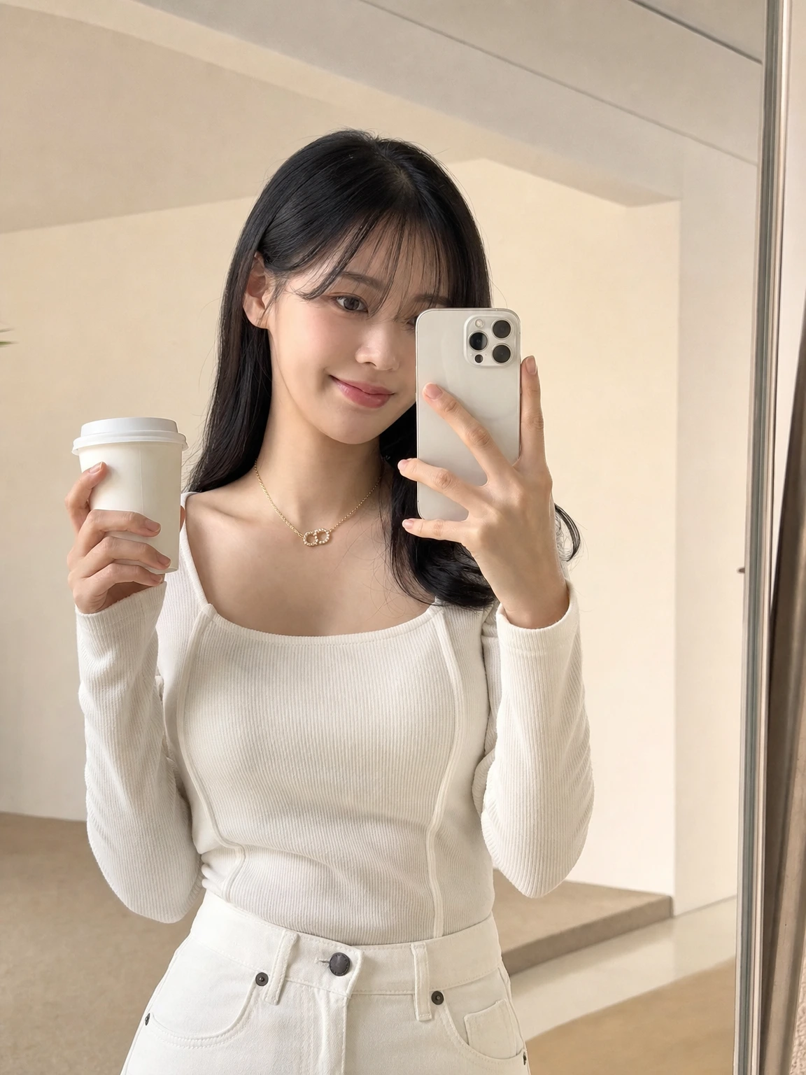 크리스탈이 감싼 이니셜 목걸이