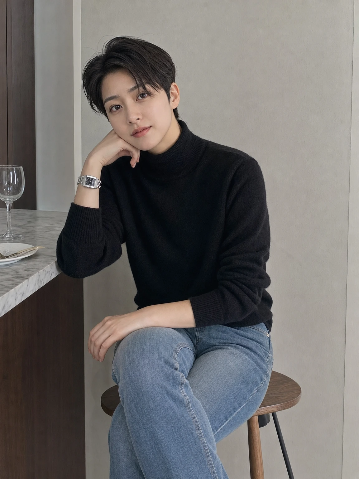 직사각 다이얼이 세련된 시계