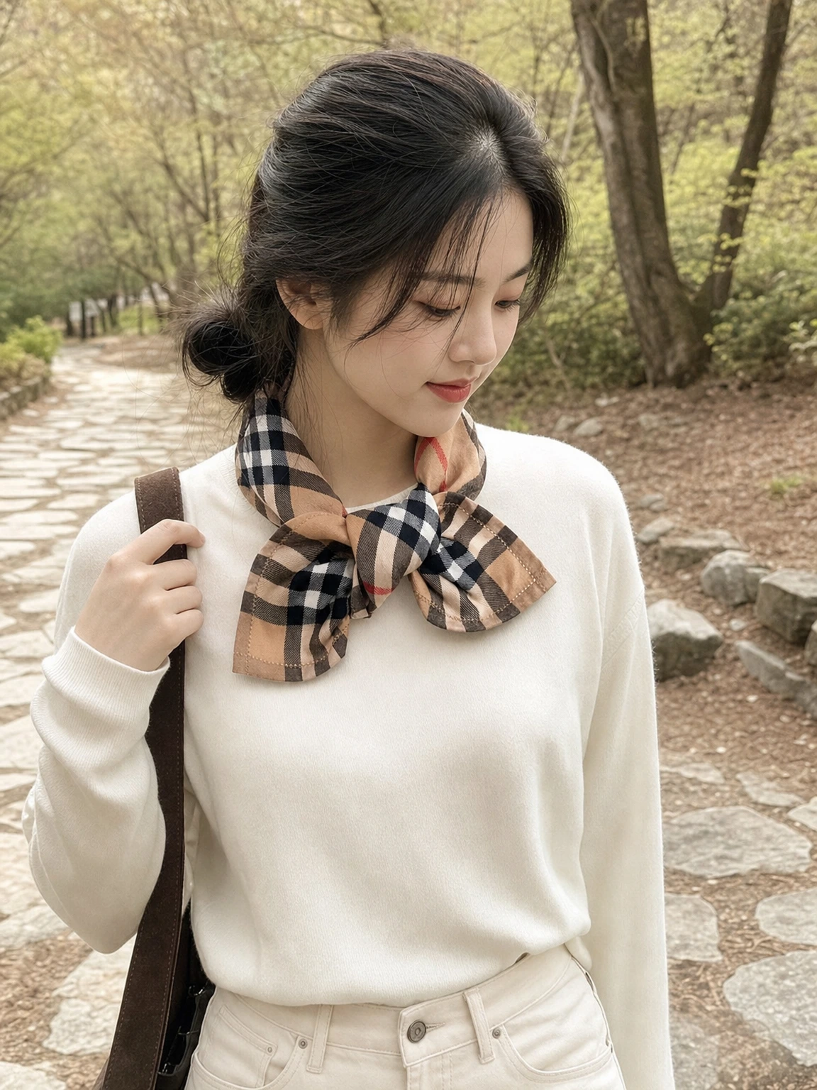 클래식 체크 쁘띠 손수건