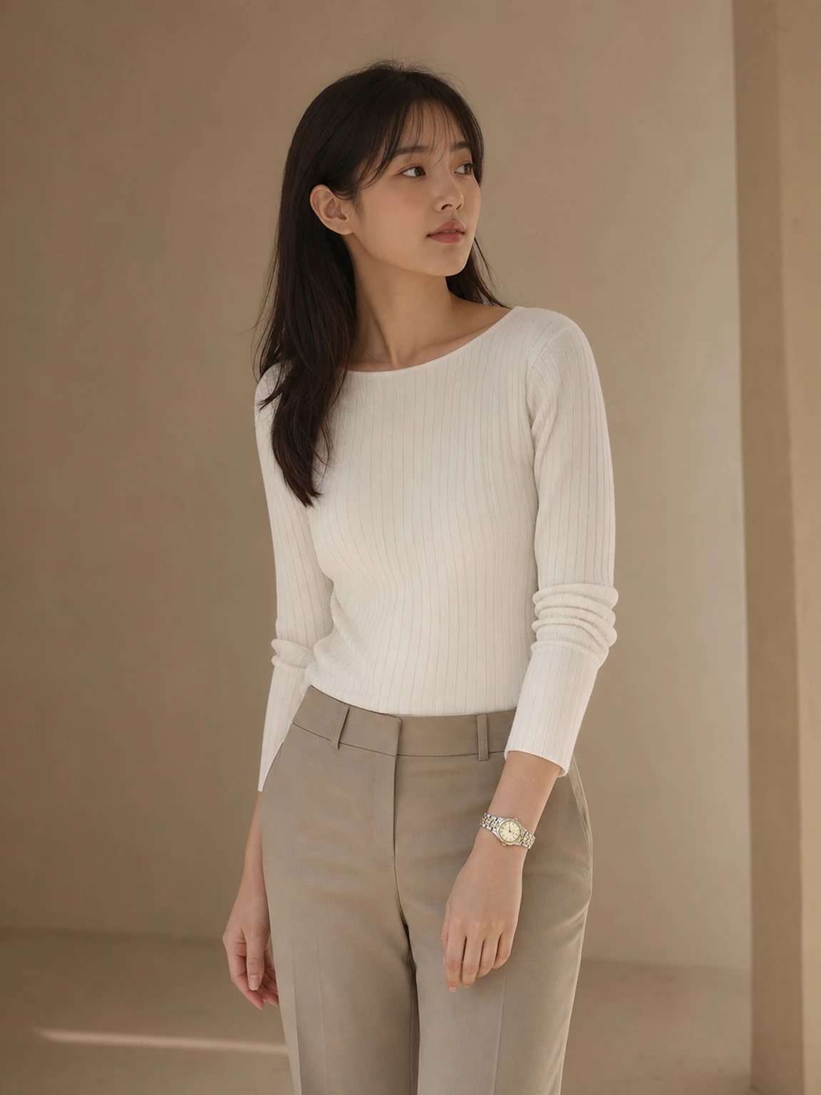 콤비 브레이슬릿의 클래식 시계