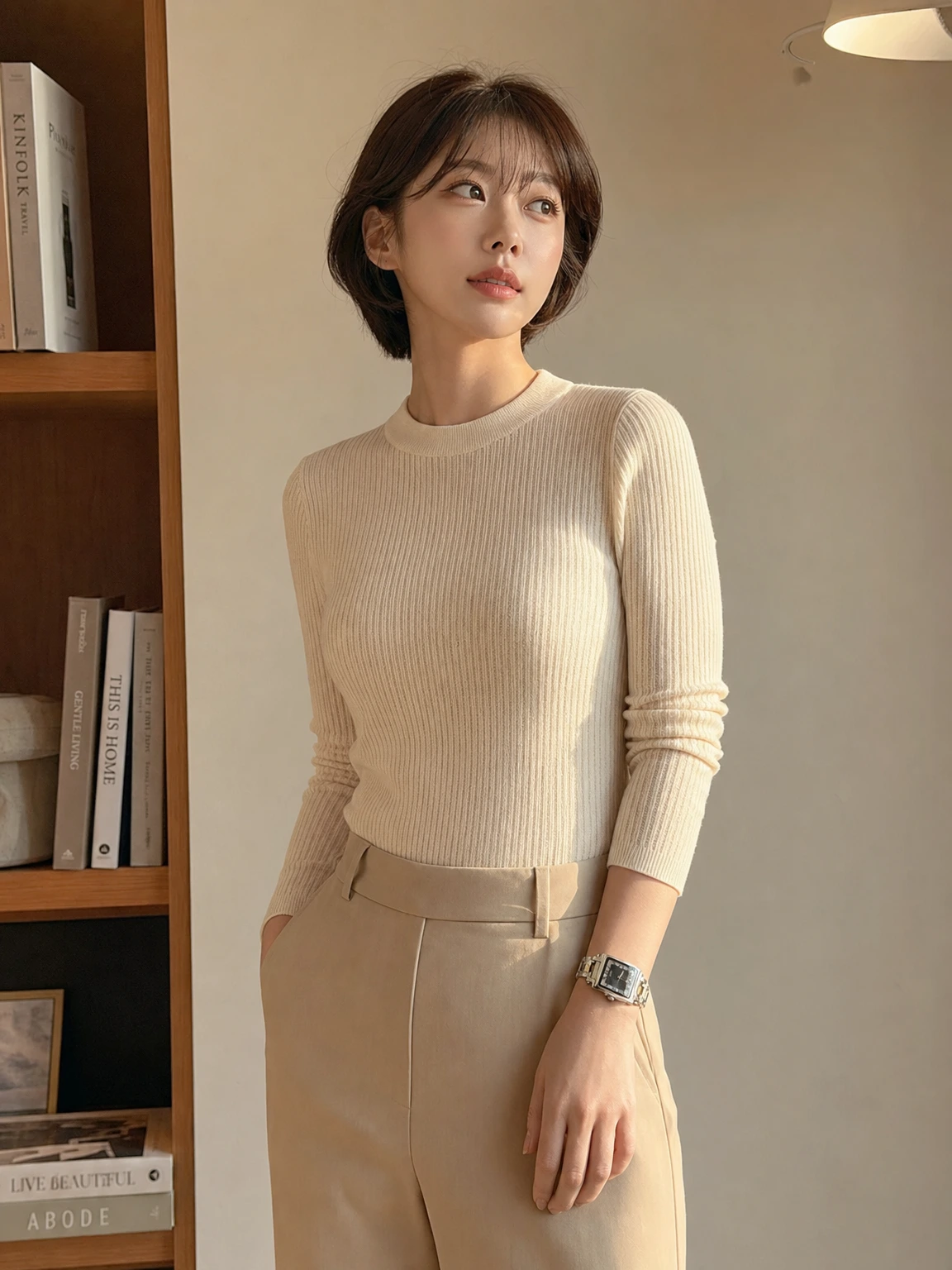 사각 프레임이 돋보이는 시계