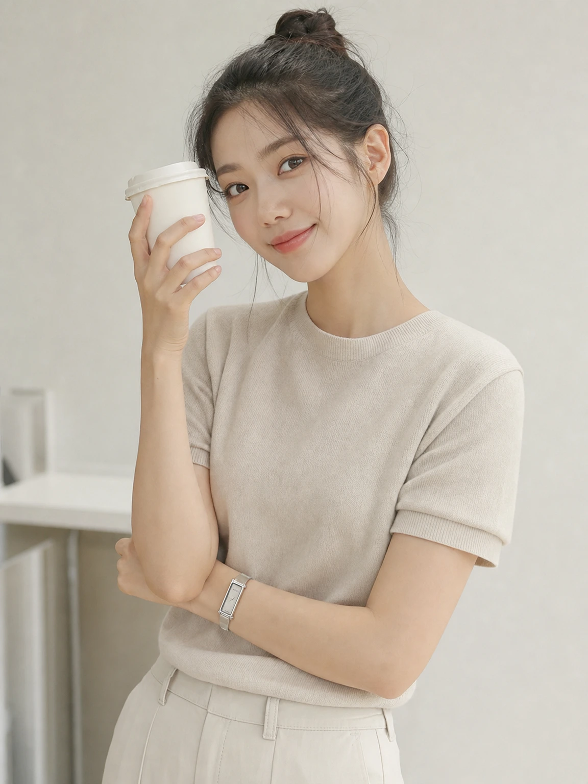 슬림한 직사각 다이얼 여성용 시계