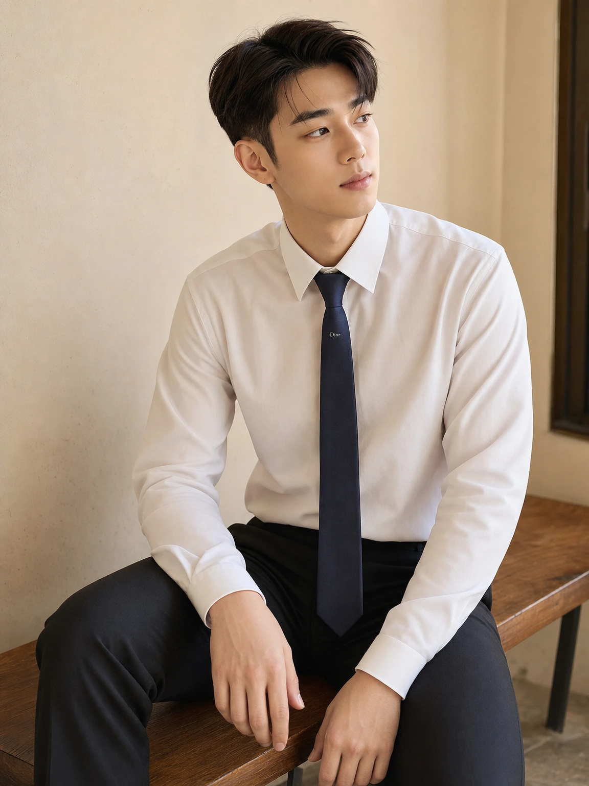 슬림한 실루엣이 돋보이는 타이
