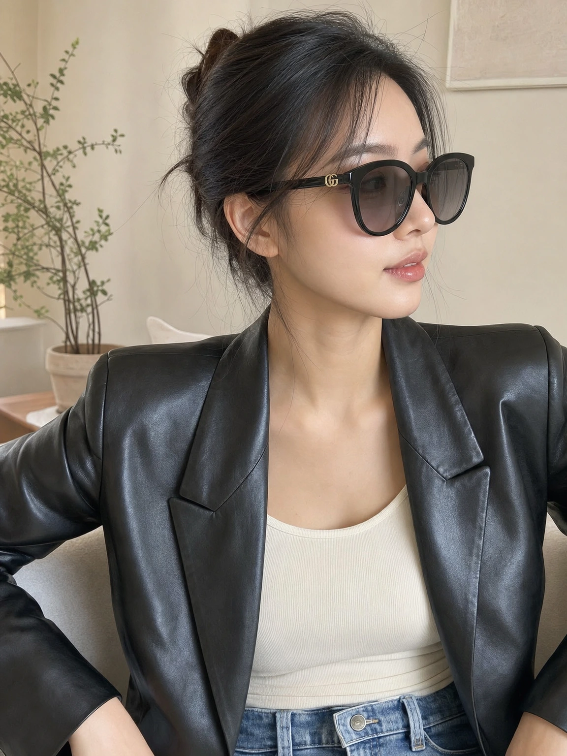 부드러운 라운드 실루엣 선글라스