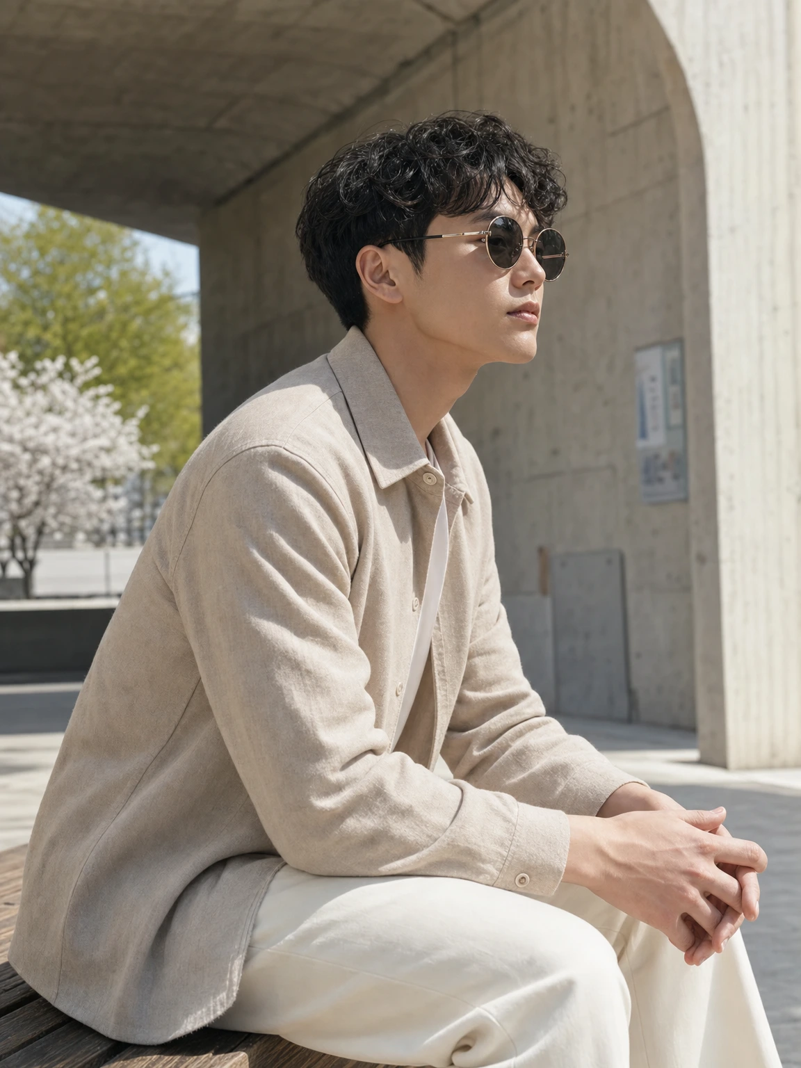 가벼운 라운드 메탈 프레임 선글라스