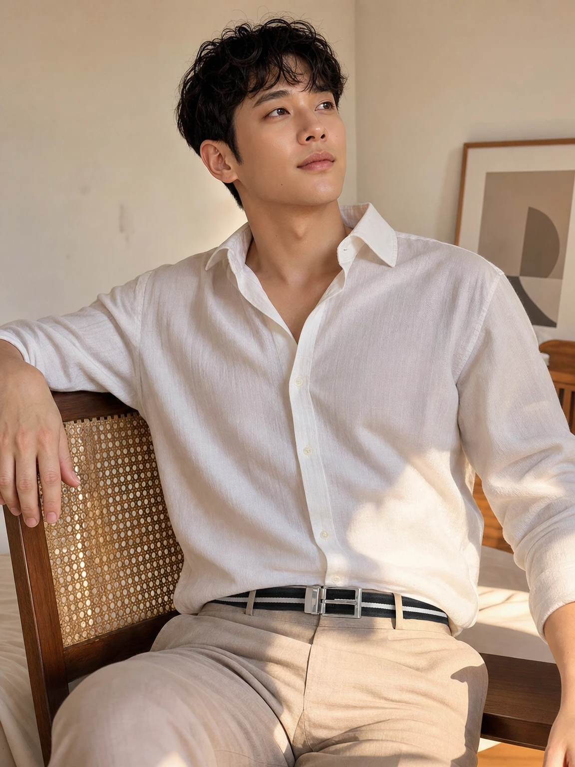 투톤 스트라이프 포인트 벨트