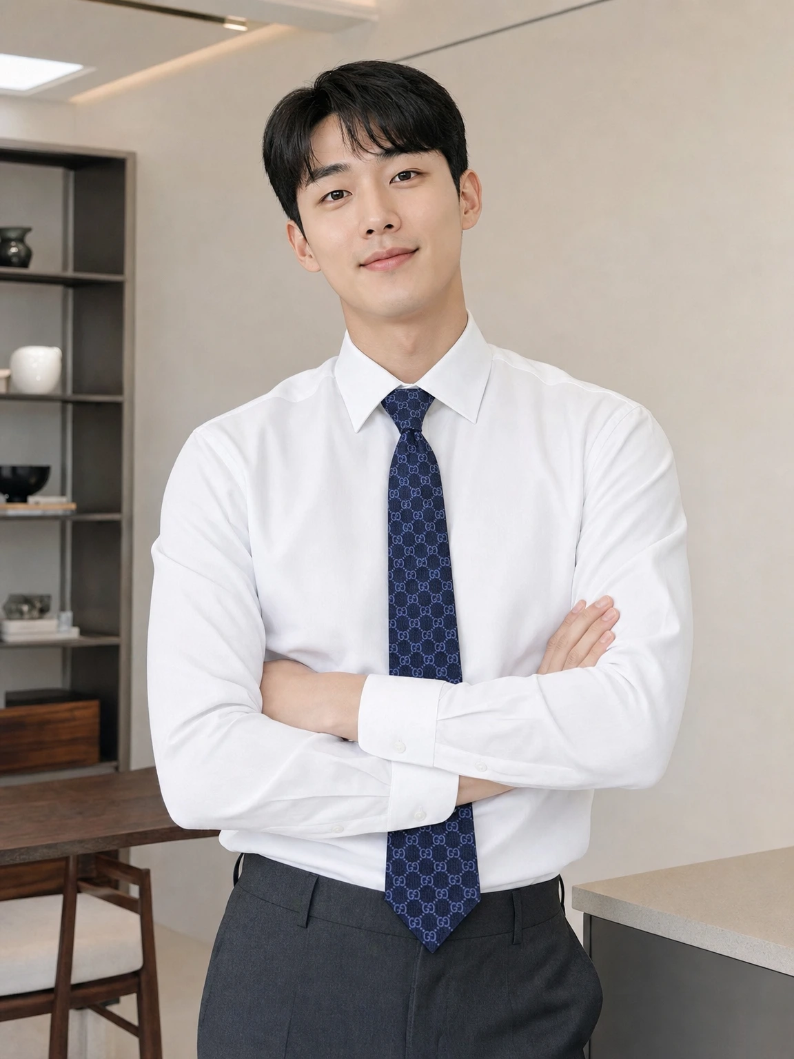 잔잔한 GG 패턴이 돋보이는 넥타이