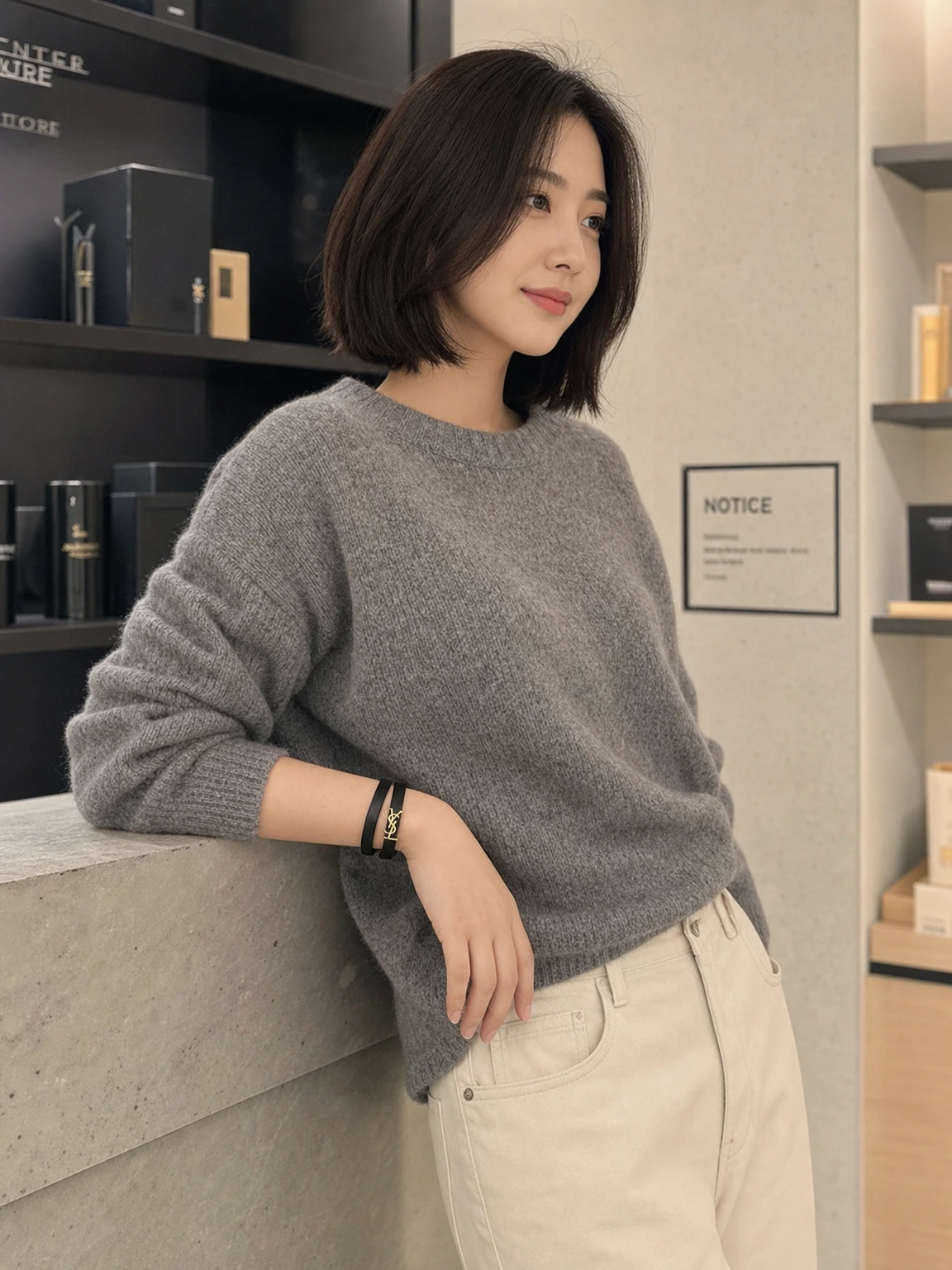 YSL 로고가 돋보이는 팔찌
