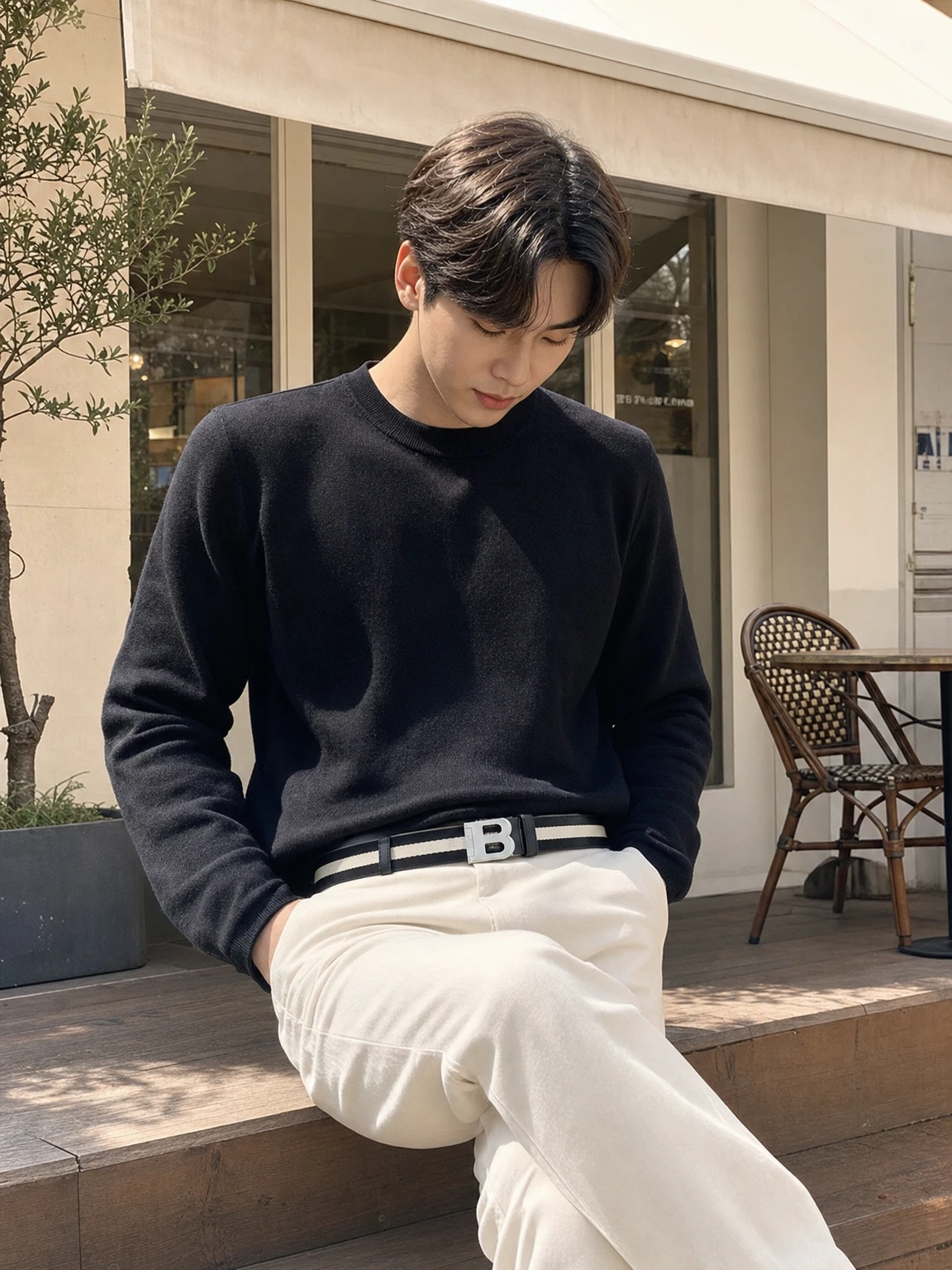 양면 스트랩이 돋보이는 벨트