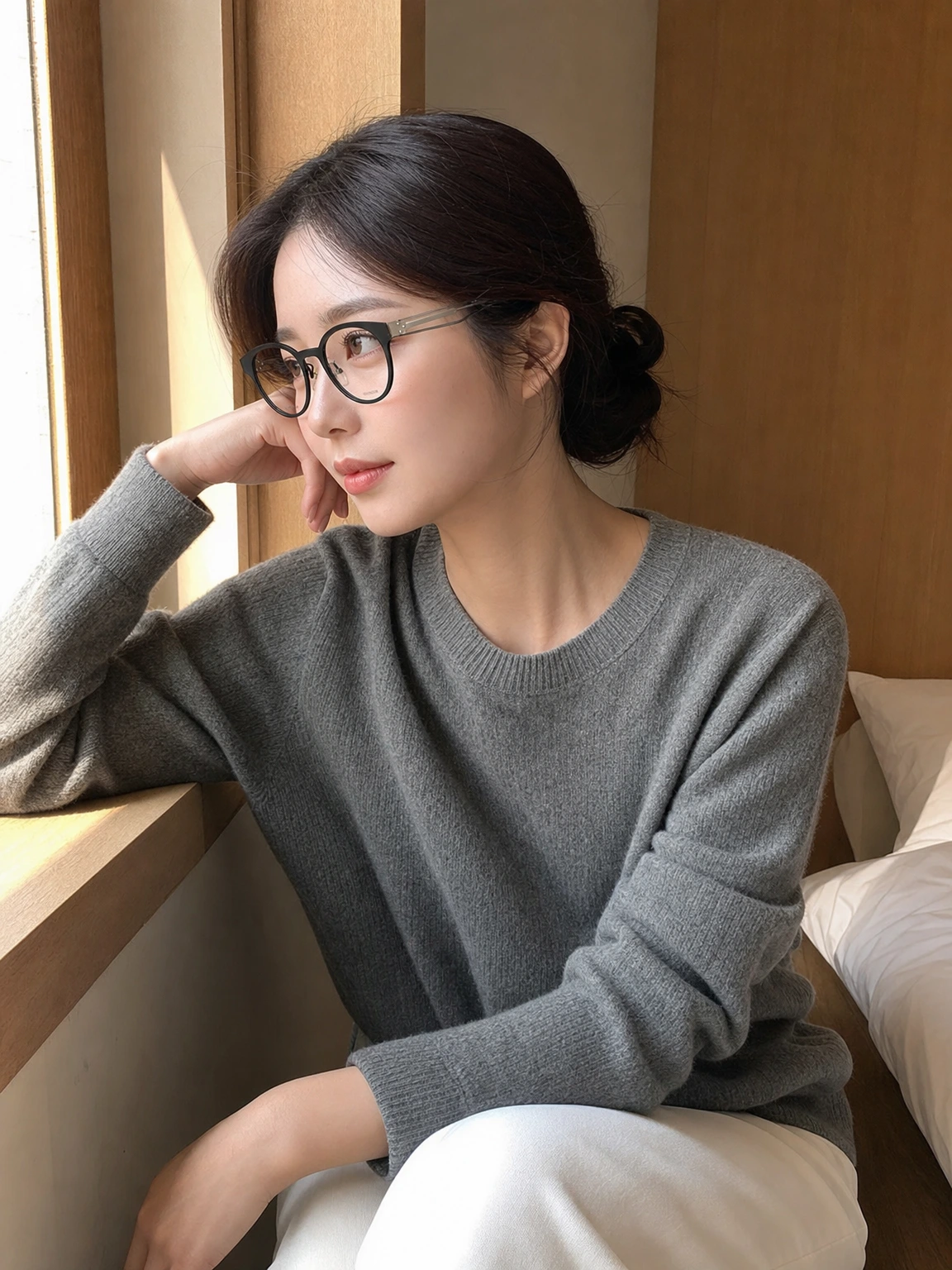 무광과 메탈이 조화된 안경테